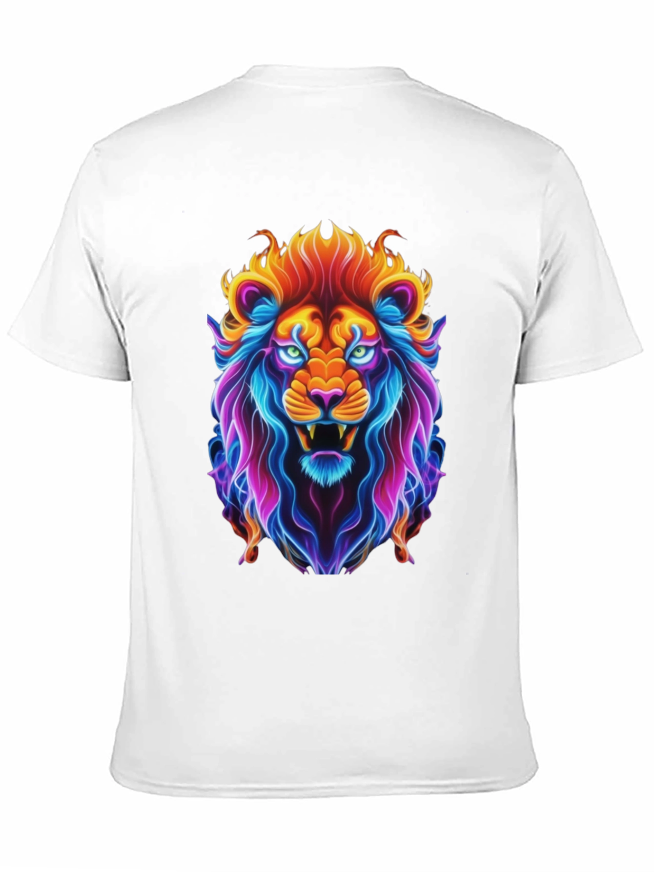 Black Neon Lion Graphic Tee - Bold Animal Print view 11