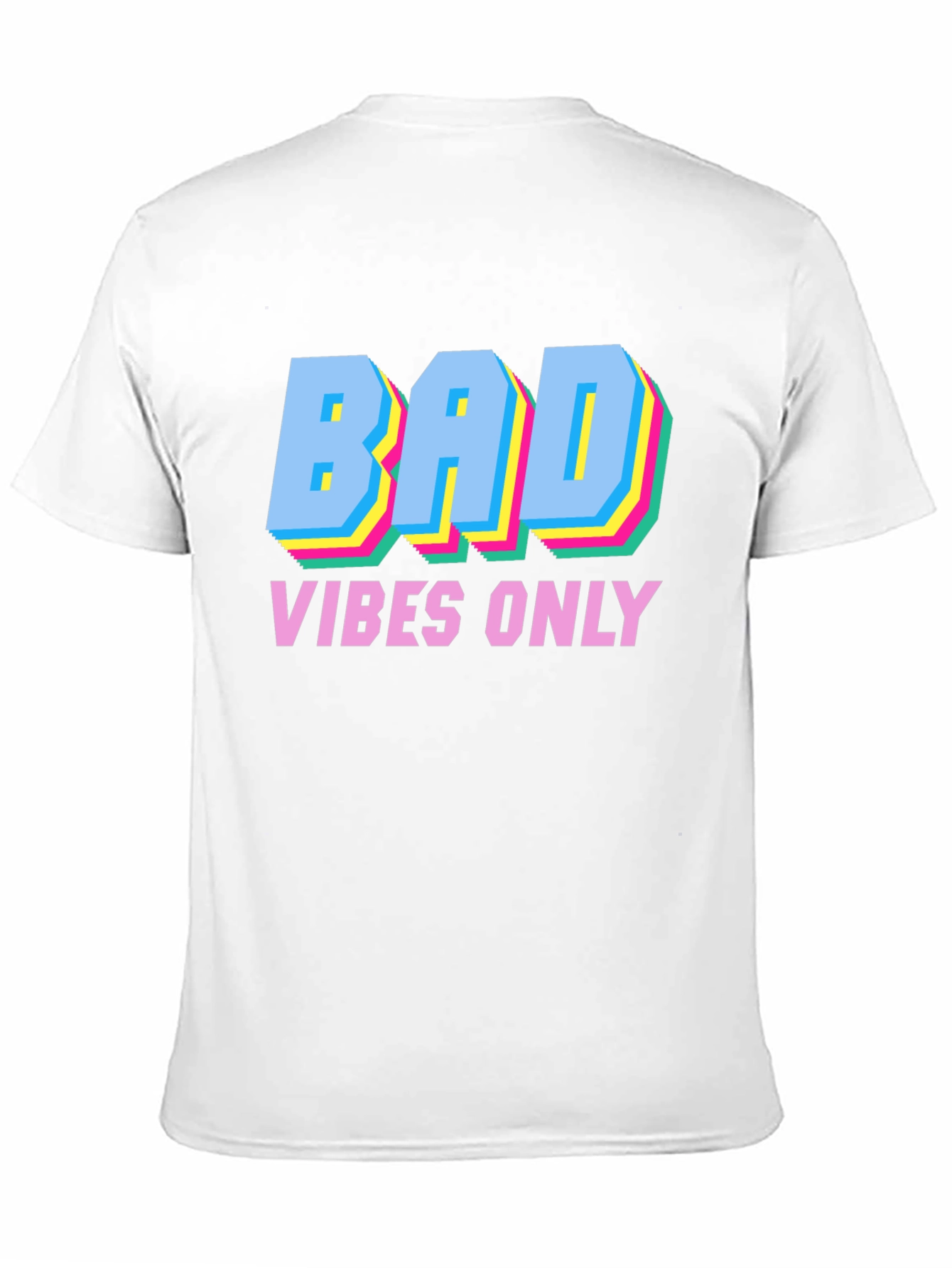 Black Bad Vibes Only Graphic Tee - Trendy Crew Neck T-Shirt view 11