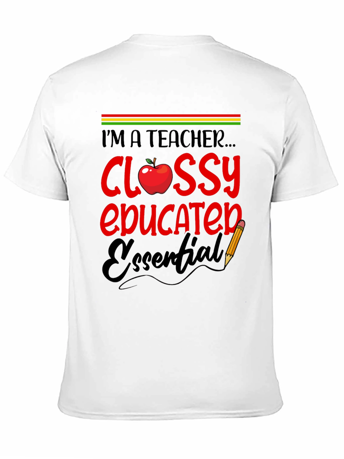 Black Teacher Glossy Educated Essential T-Shirt view 11