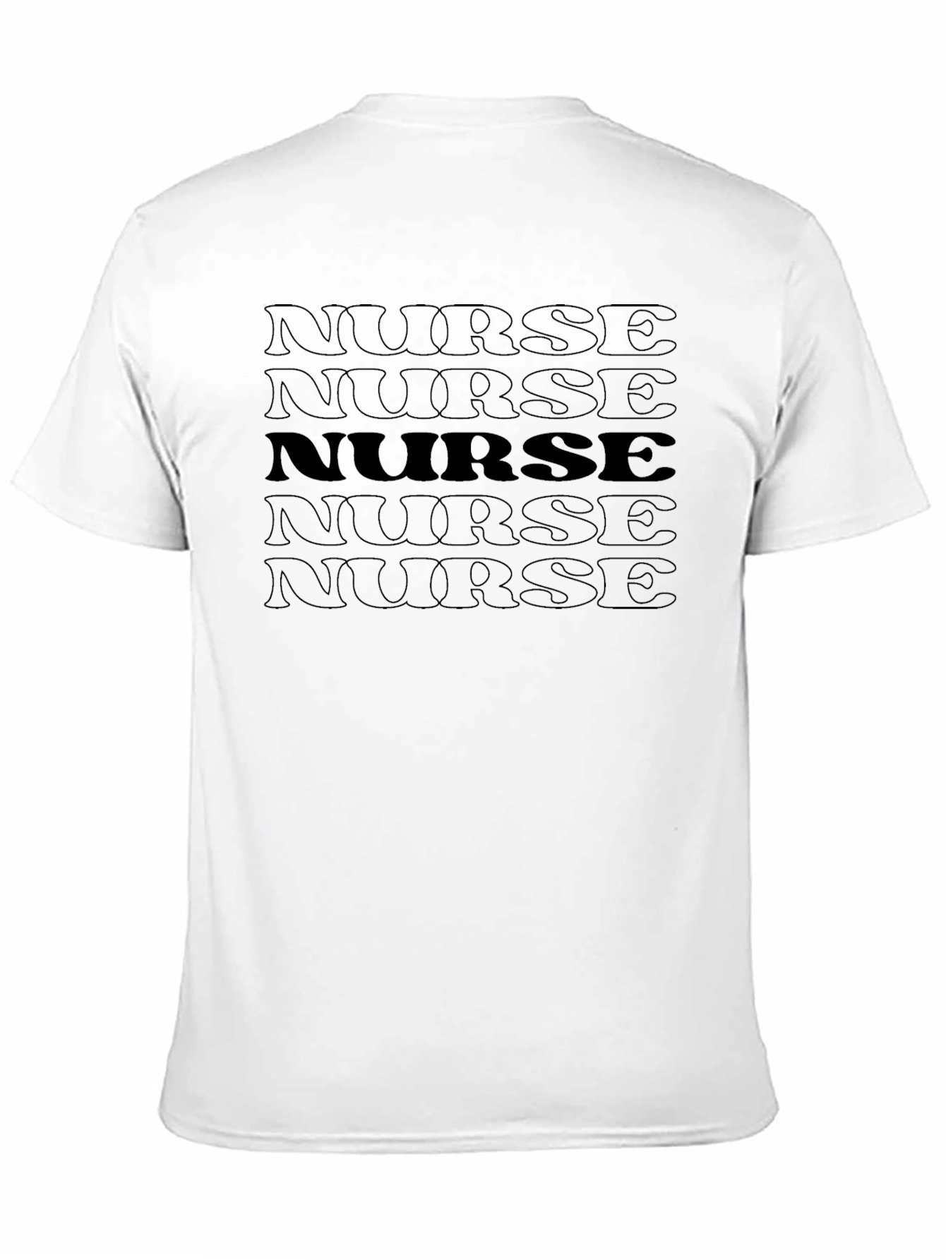 Black Nurse T-Shirt - Black Text Design Cotton Tee view 11