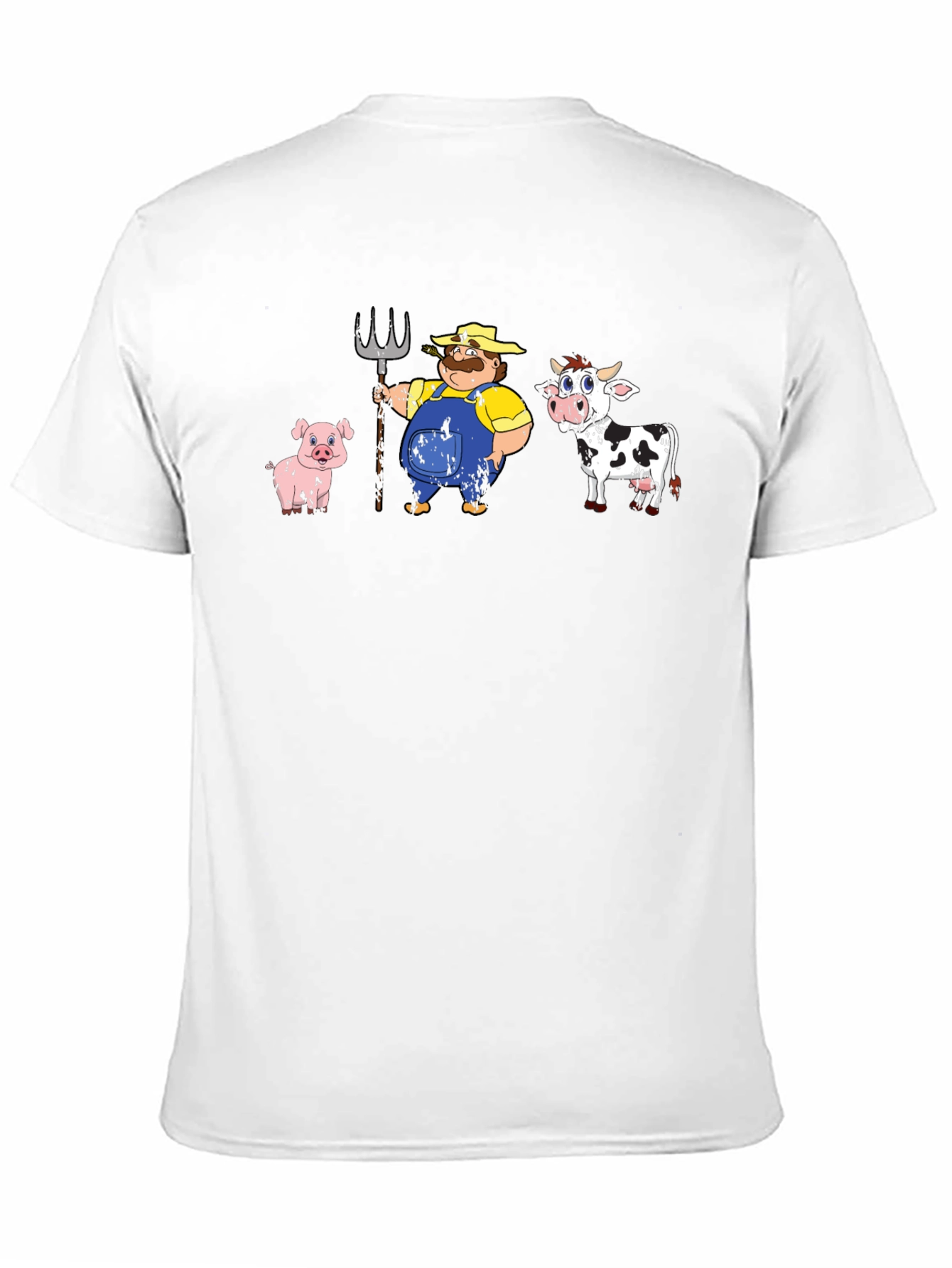 Black Cartoon Farm Animals T-Shirt view 11