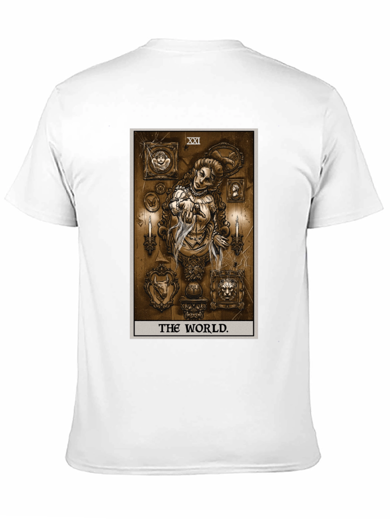 Black The World Tarot Card Black T-Shirt view 11