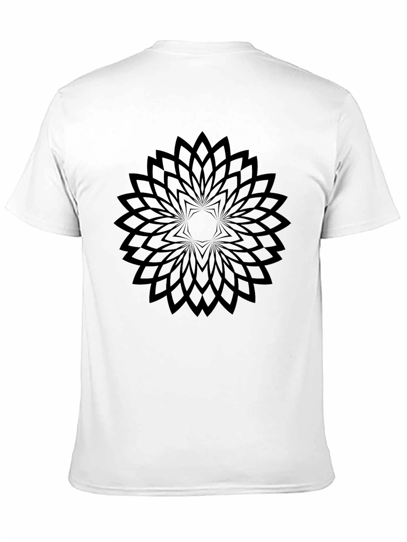 Black Geometric Floral Black T-Shirt - Modern Style view 11