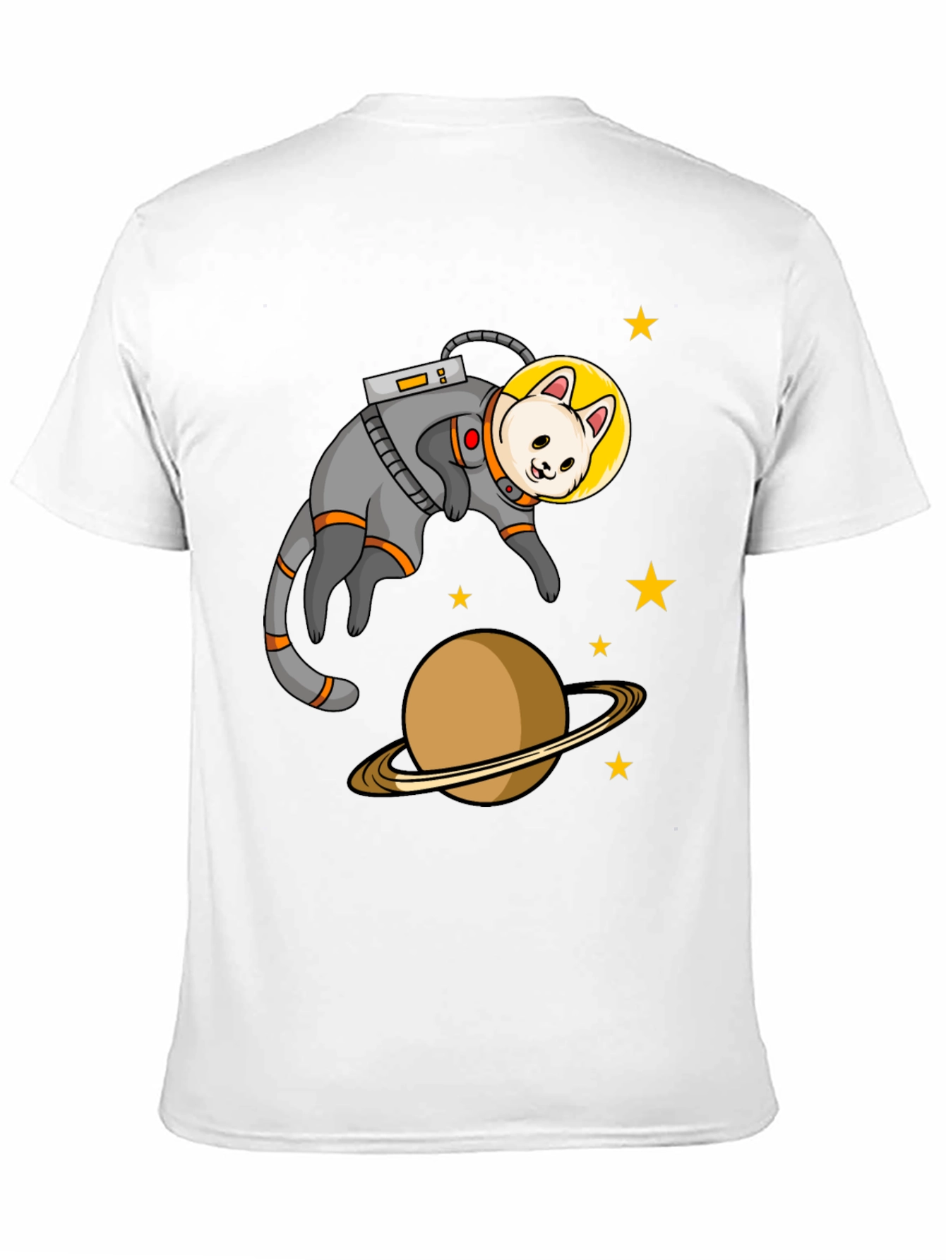 Black Astronaut Cat Black T-Shirt view 11