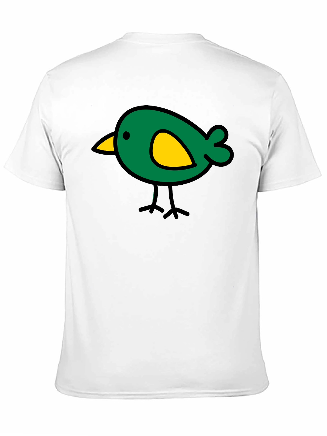 Black Cute Bird Graphic Tee - Black Cotton Casual T-Shirt view 11