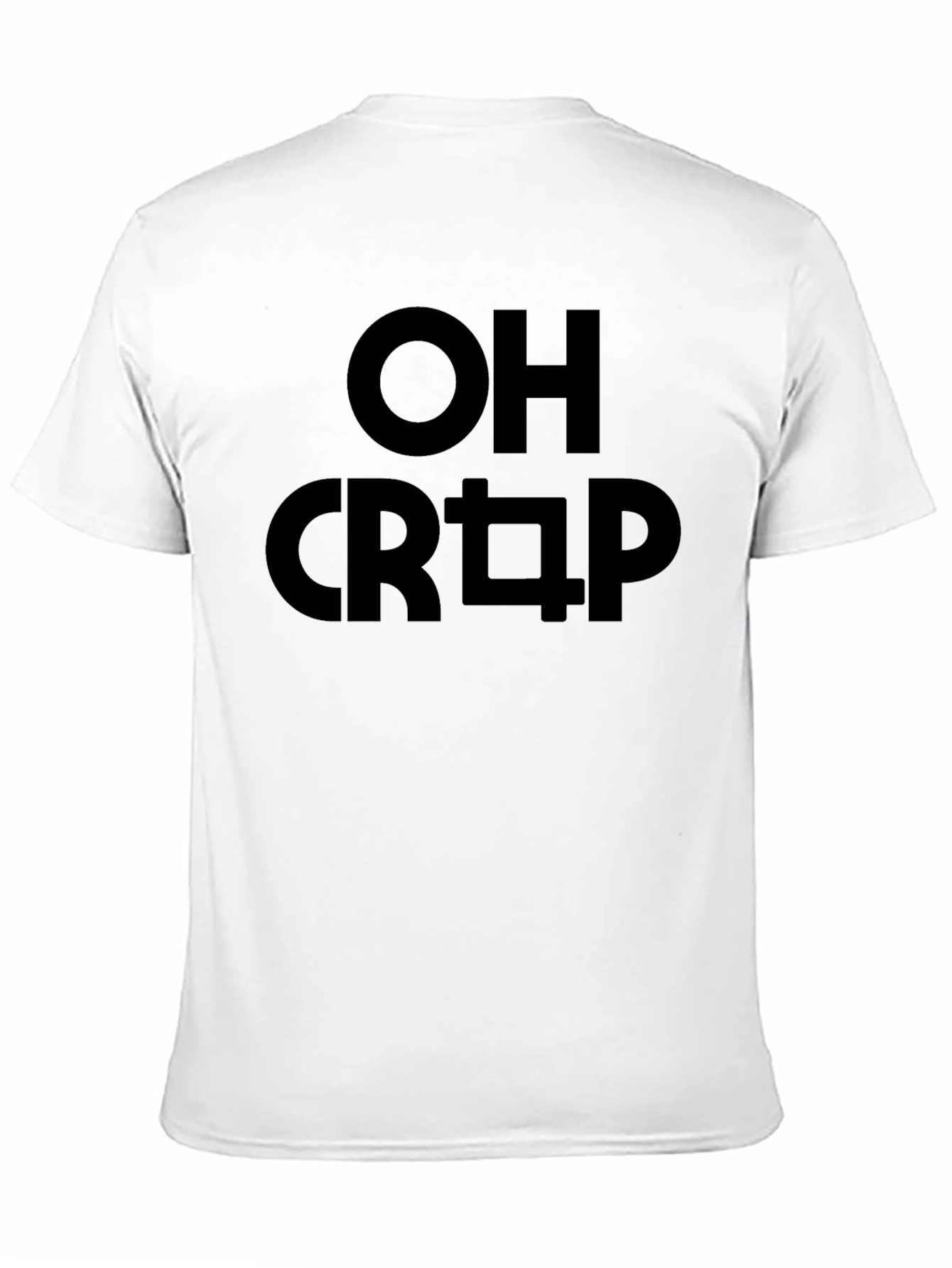 Black OH CRAP Funny Graphic Tee - Black Cotton T-Shirt view 11