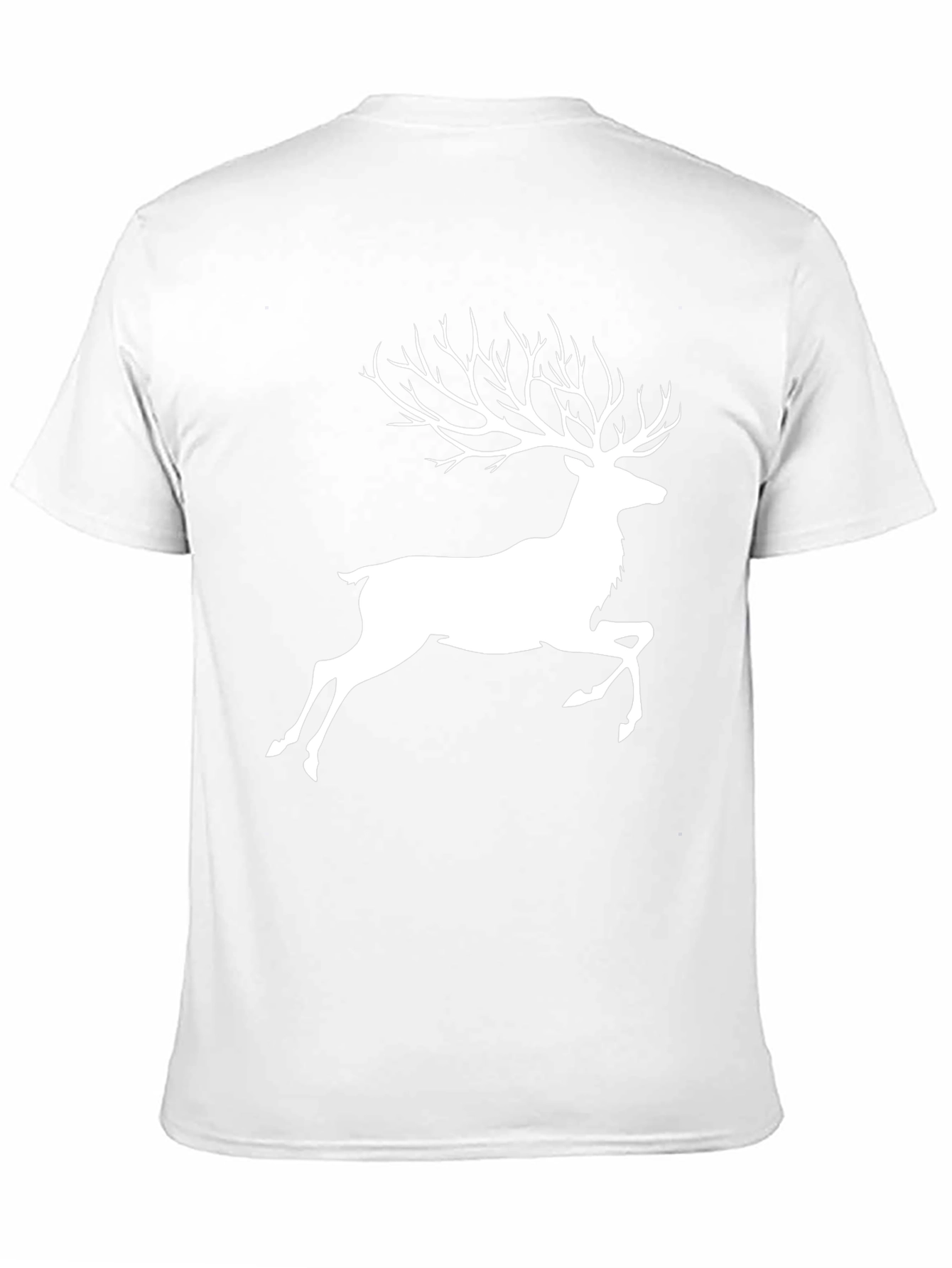 Black Stylish Deer Antler Graphic T-Shirt - Black view 11