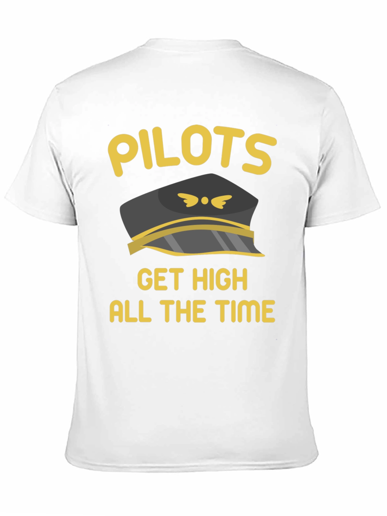 Black Pilots Get High T-Shirt Black Crew Neck Novelty Graphic Tee view 11