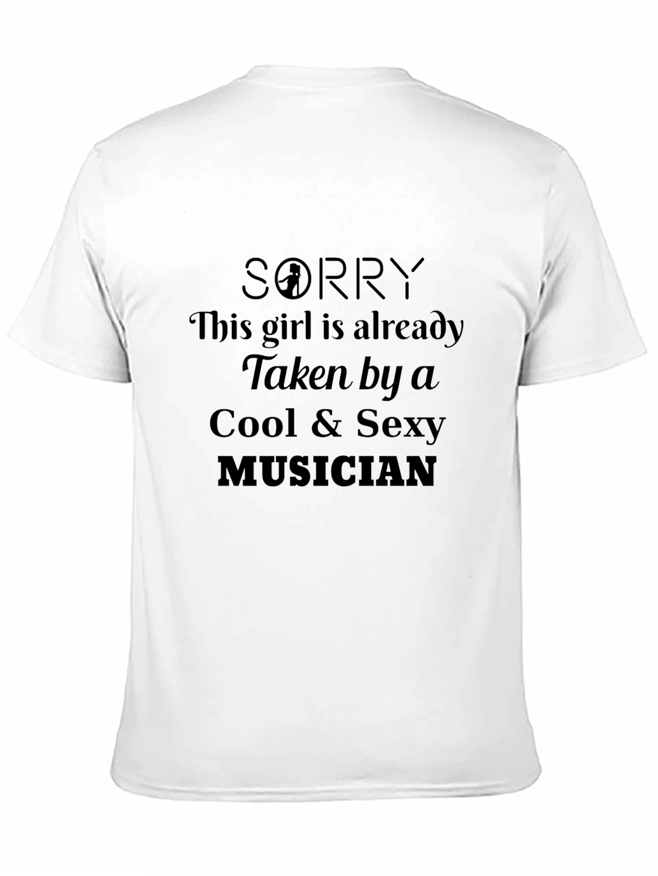 Black Funny Musician's Girl T-Shirt view 11