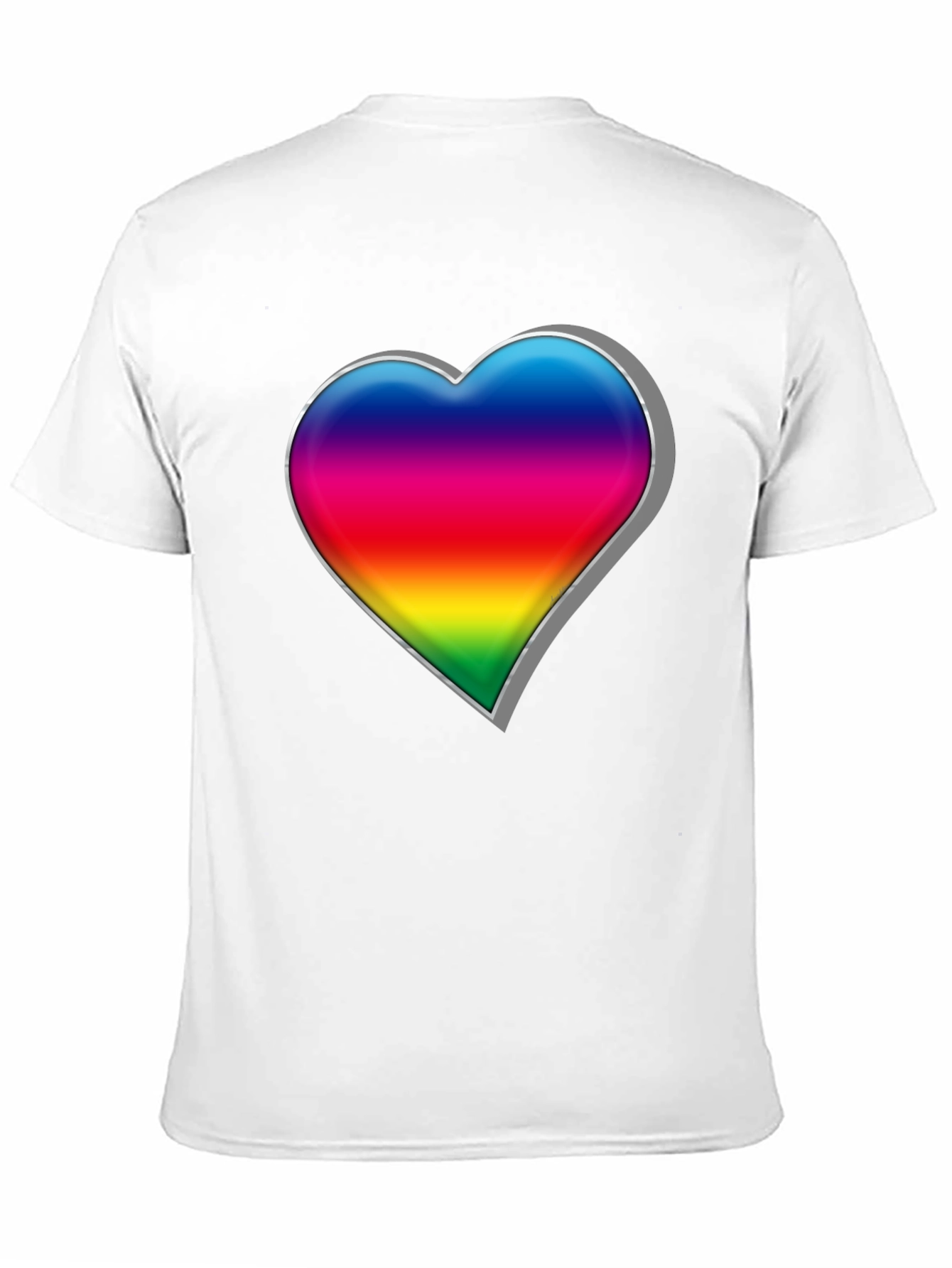Black Rainbow Heart Graphic Tee - Black Cotton Blend Shirt view 11