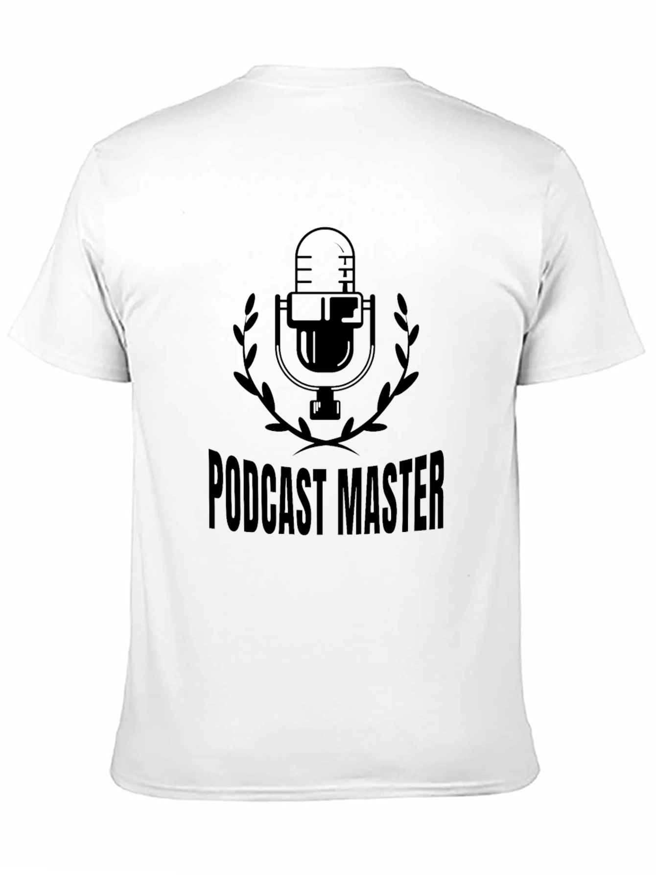 Black Podcast Master Black T-Shirt - Microphone Design view 11