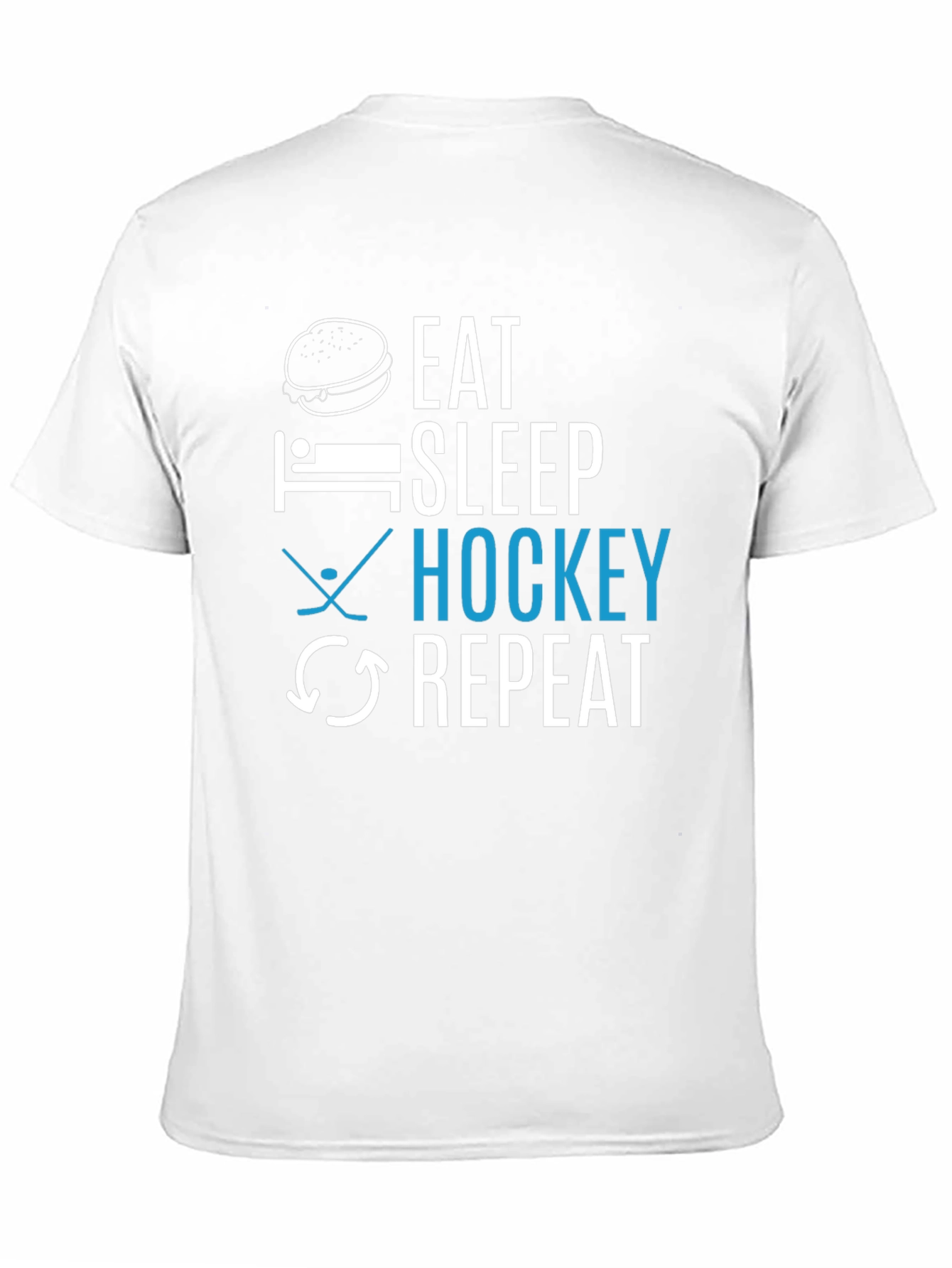 Black Eat Sleep Hockey Repeat Graphic Tee view 11