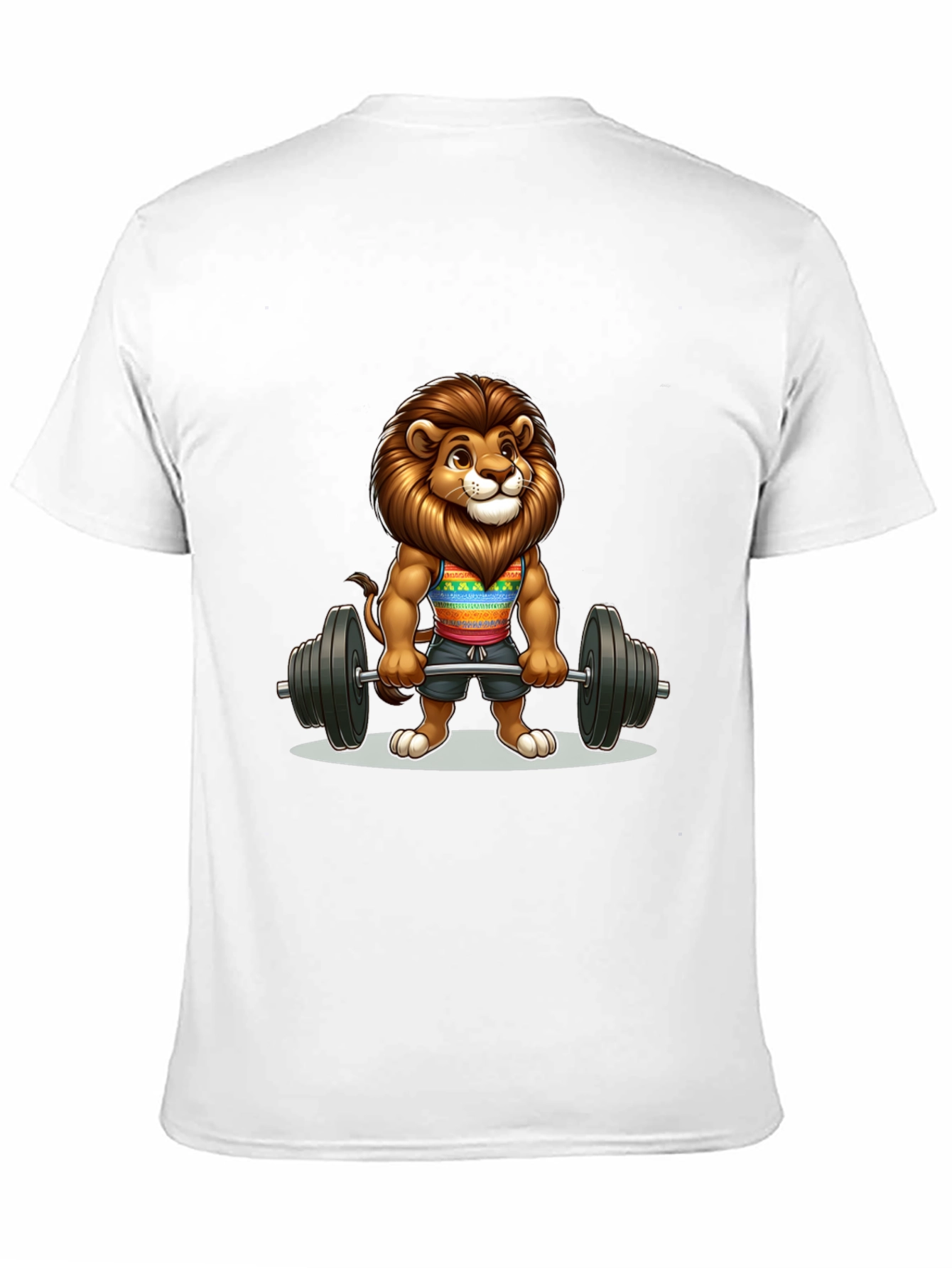Black Lion Gym T-Shirt - Cartoon Animal Workout Tee view 11