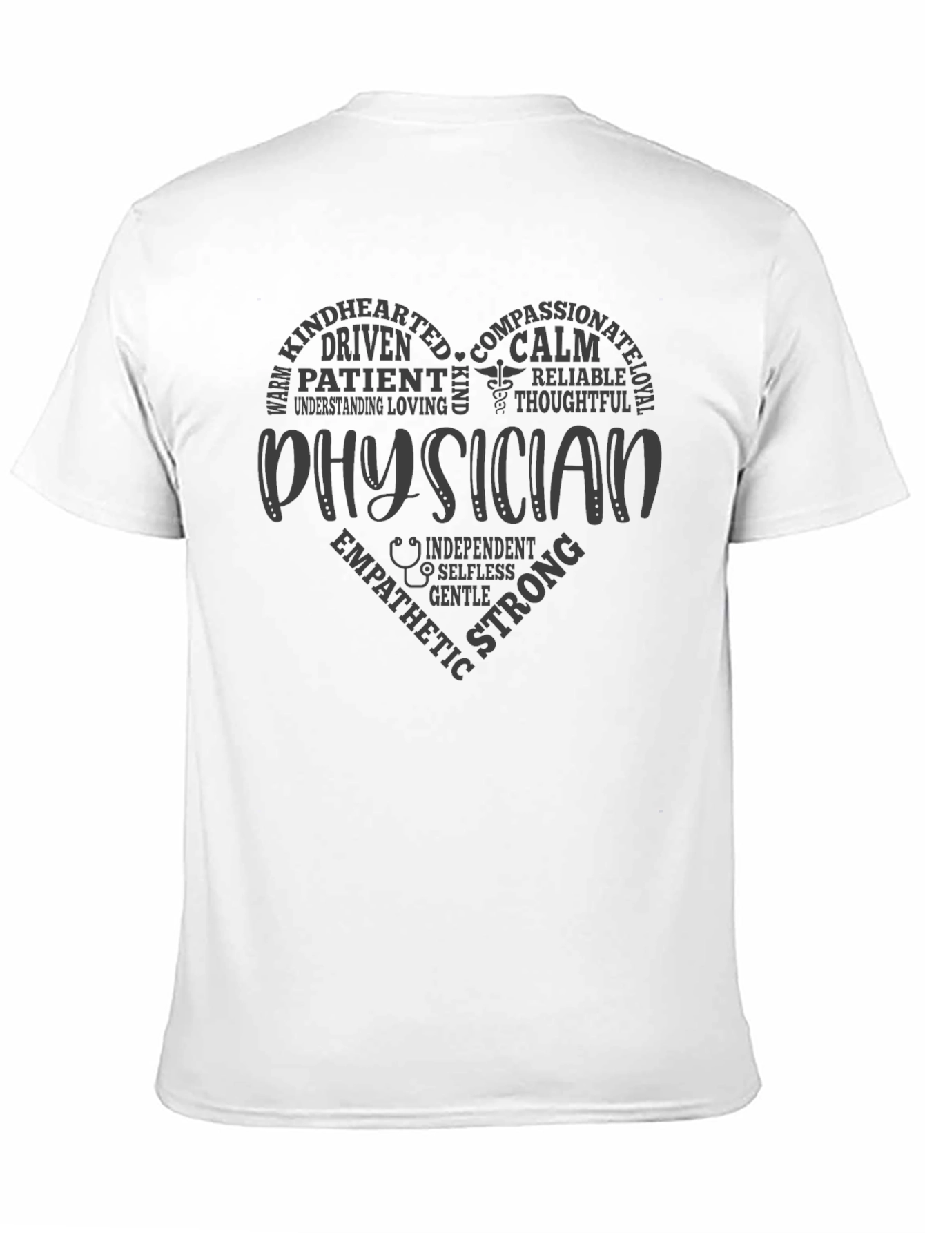 Black Physician Heart Graphic Tee - Black view 11