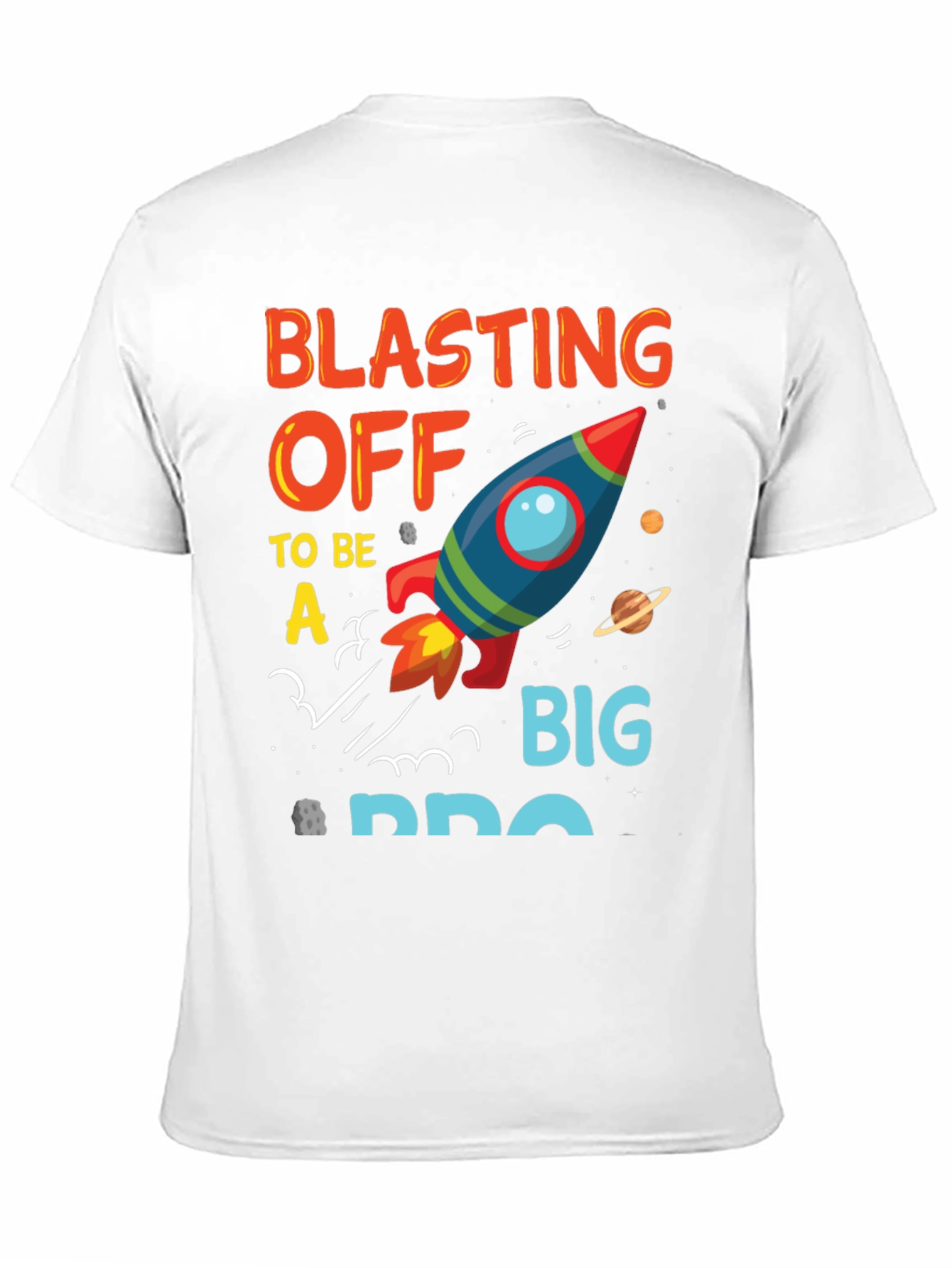 Black Blasting Off to Be a Big Bro T-Shirt view 11
