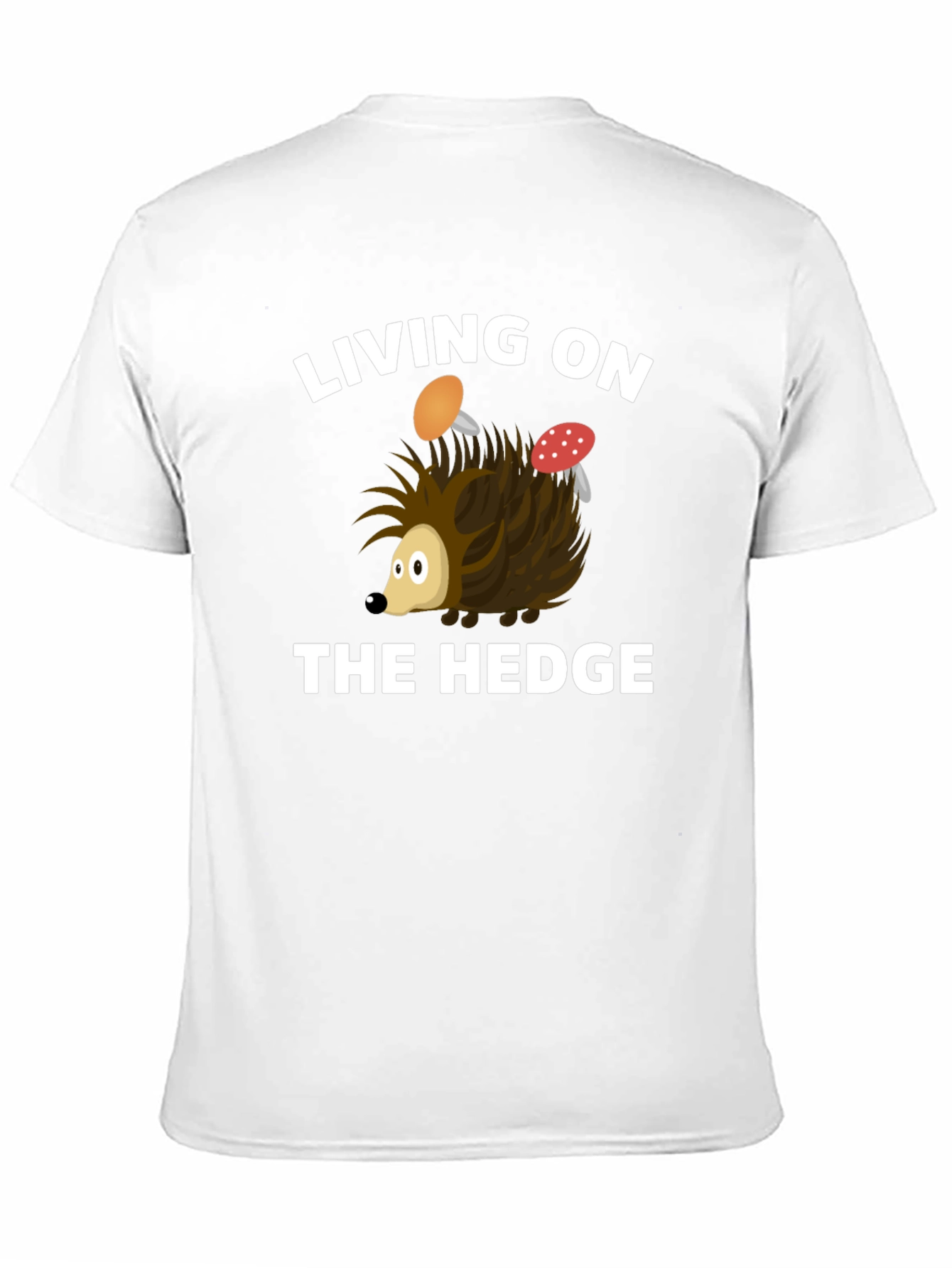 Black Living on the Hedge Hedgehog T-Shirt view 11