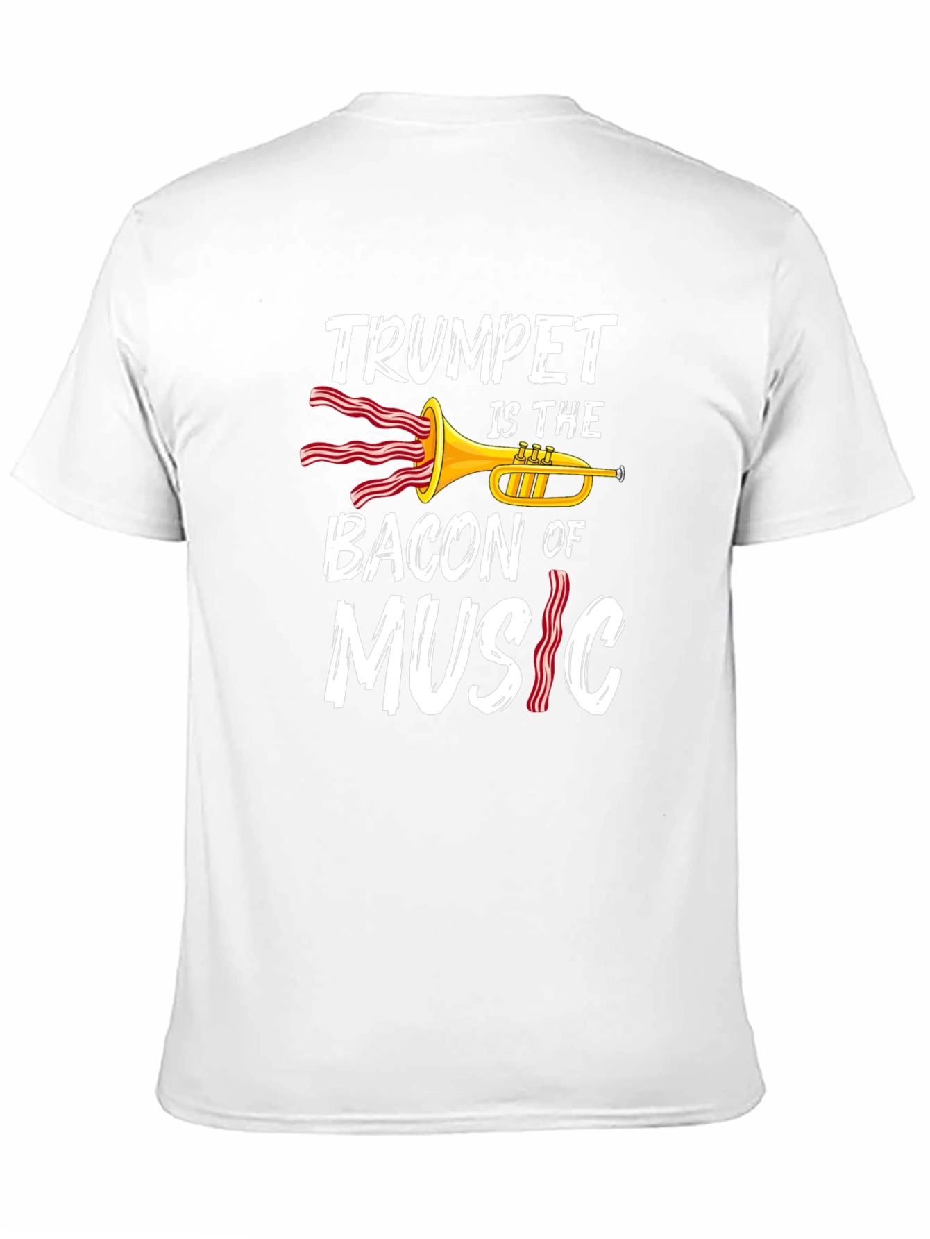 Black Trumpet Bacon Music Graphic Tee view 11