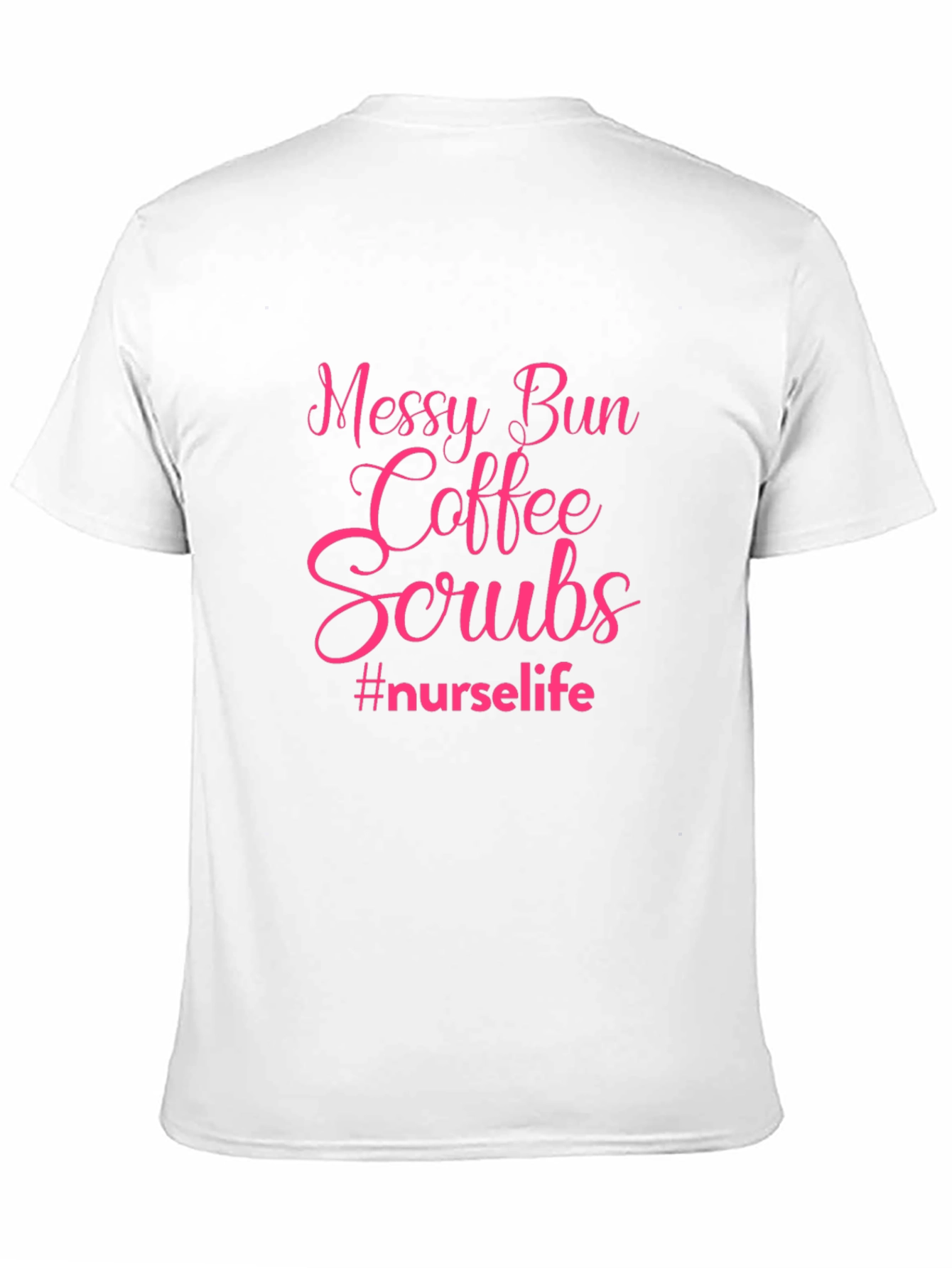 Black Messy Bun Coffee Scrubs Nurse T-Shirt view 11