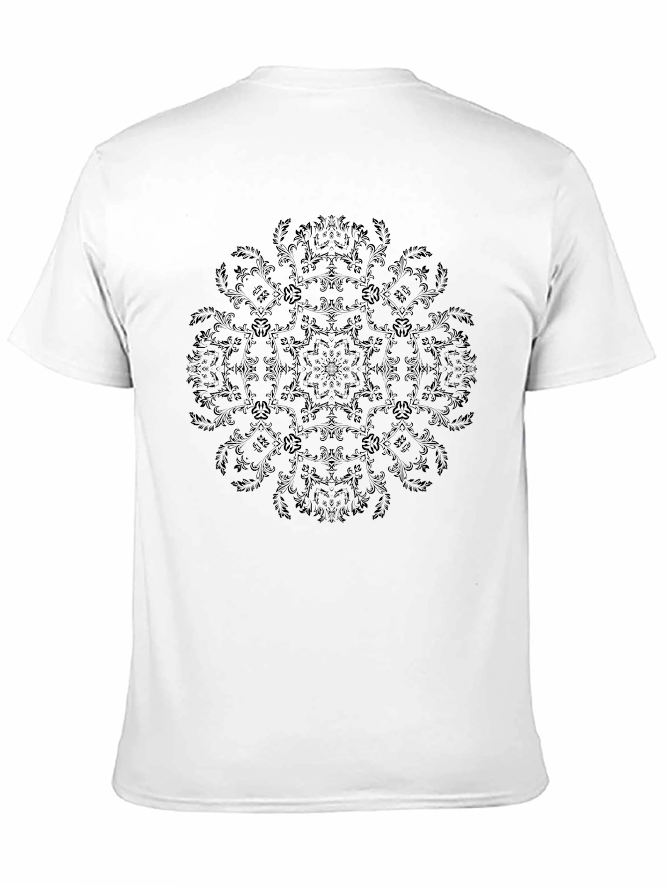Black Elegant Black Mandala Graphic T-Shirt view 11