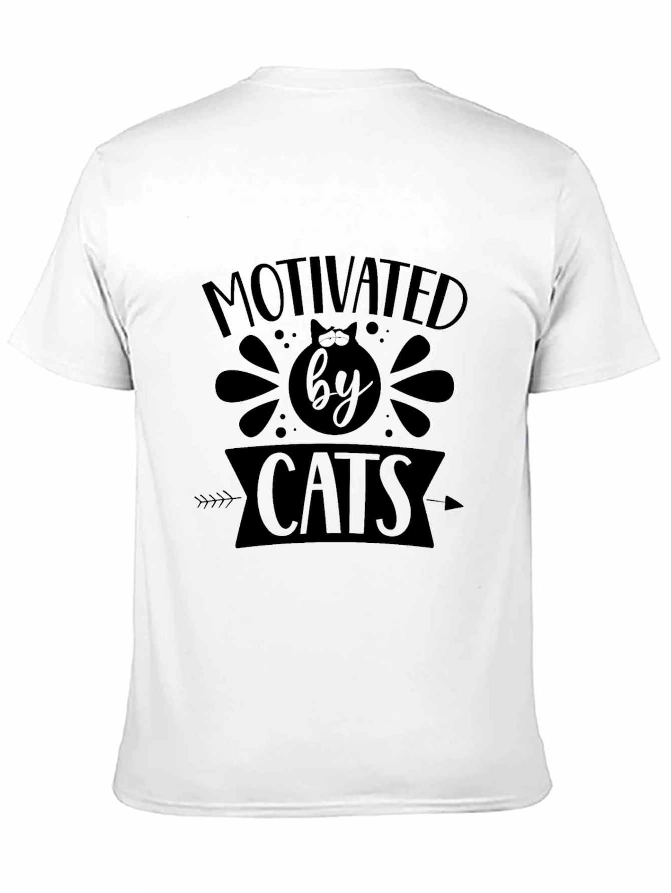 Black Motivated By Cats Black Graphic T-Shirt view 11