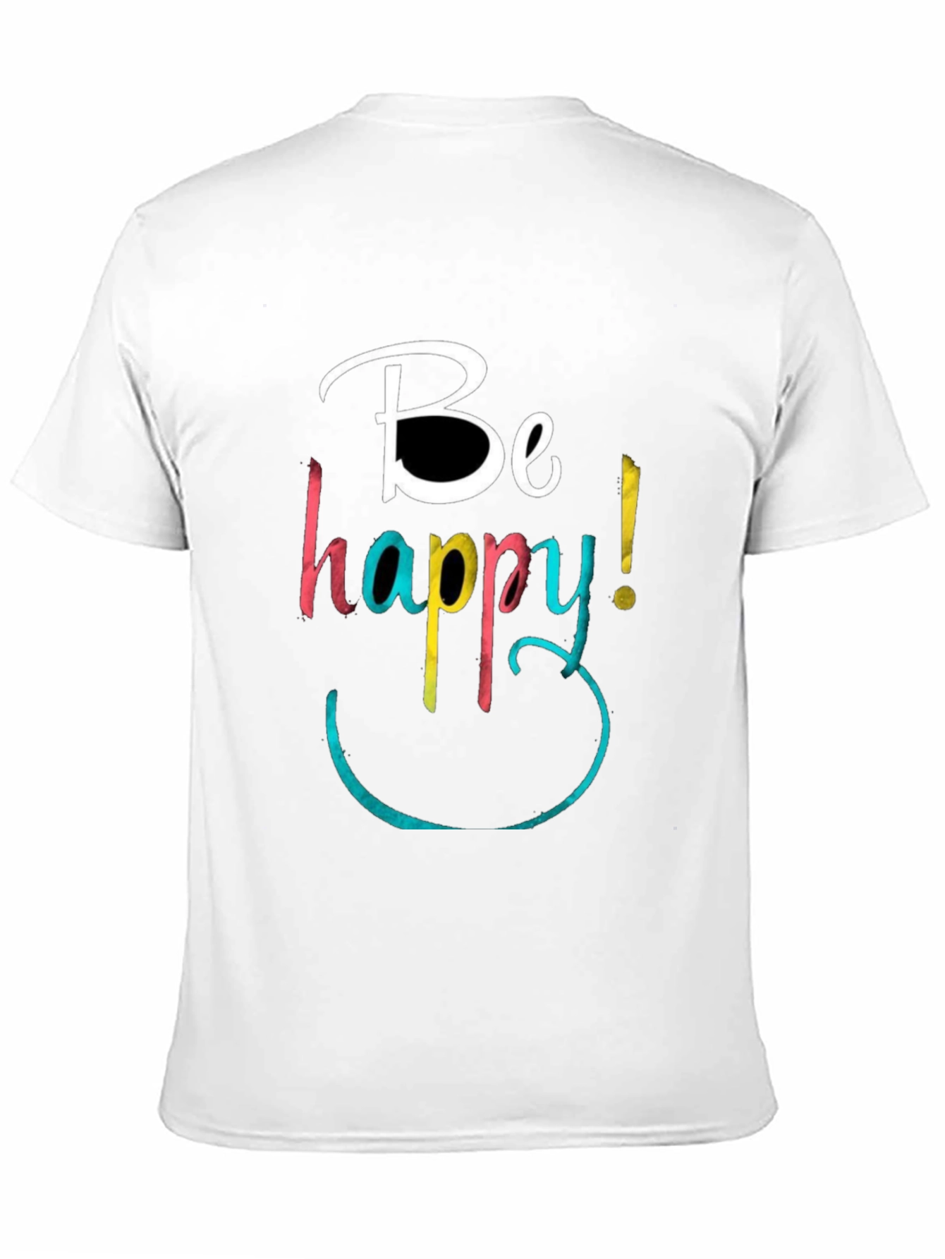 Black Be Happy Graphic Tee - Black Cotton Blend view 11