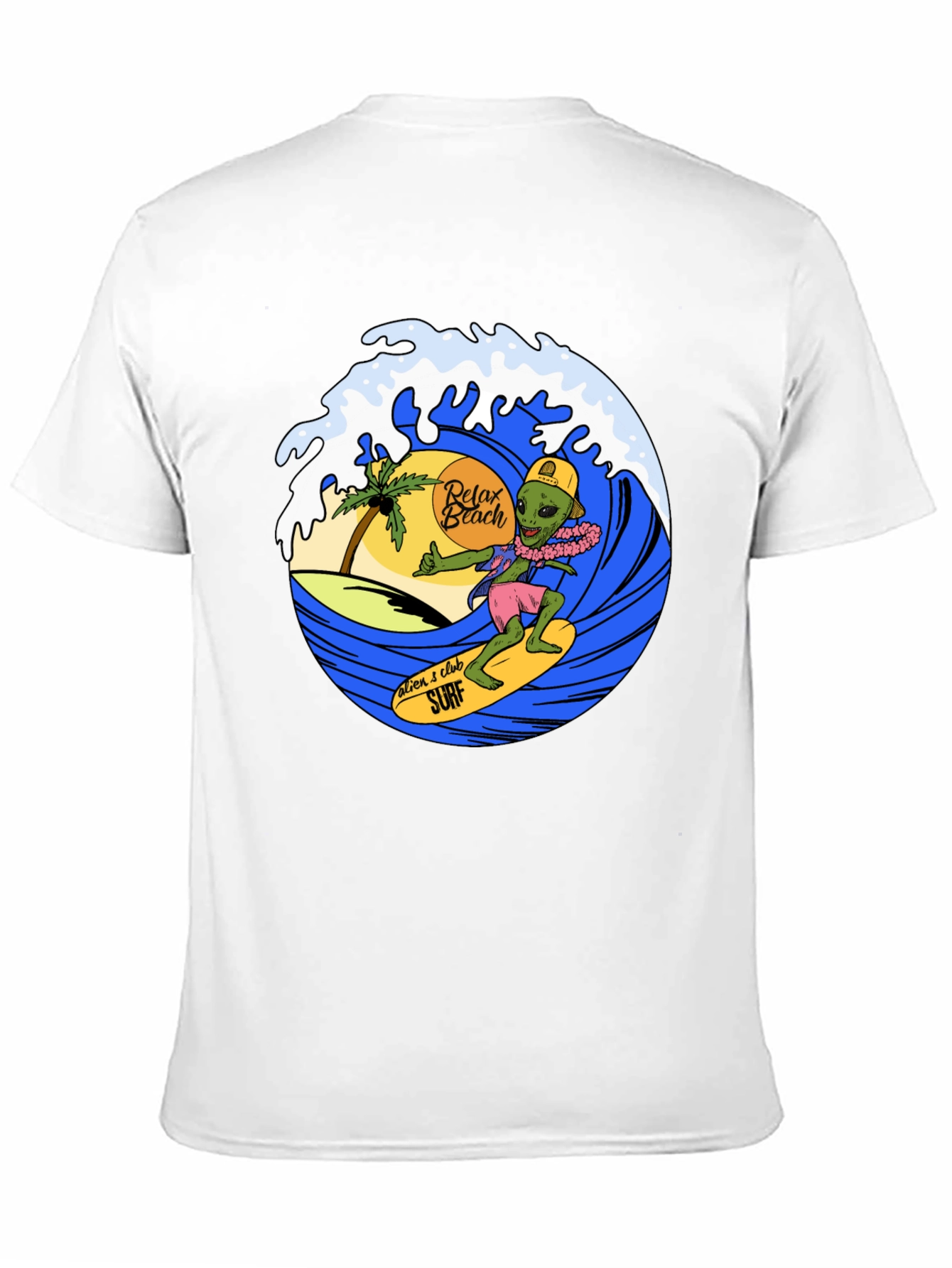 Black Alien Surf T-Shirt - Relax Beach Tee view 11
