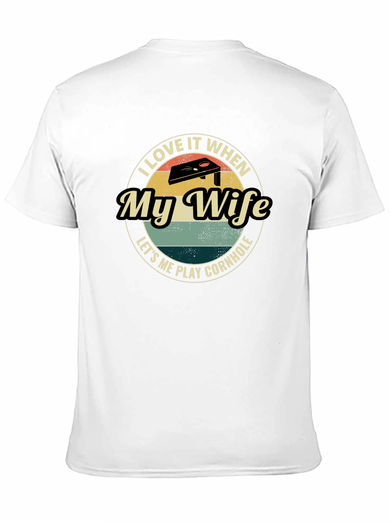 Black I Love My Wife Cornhole Graphic T-Shirt view 11