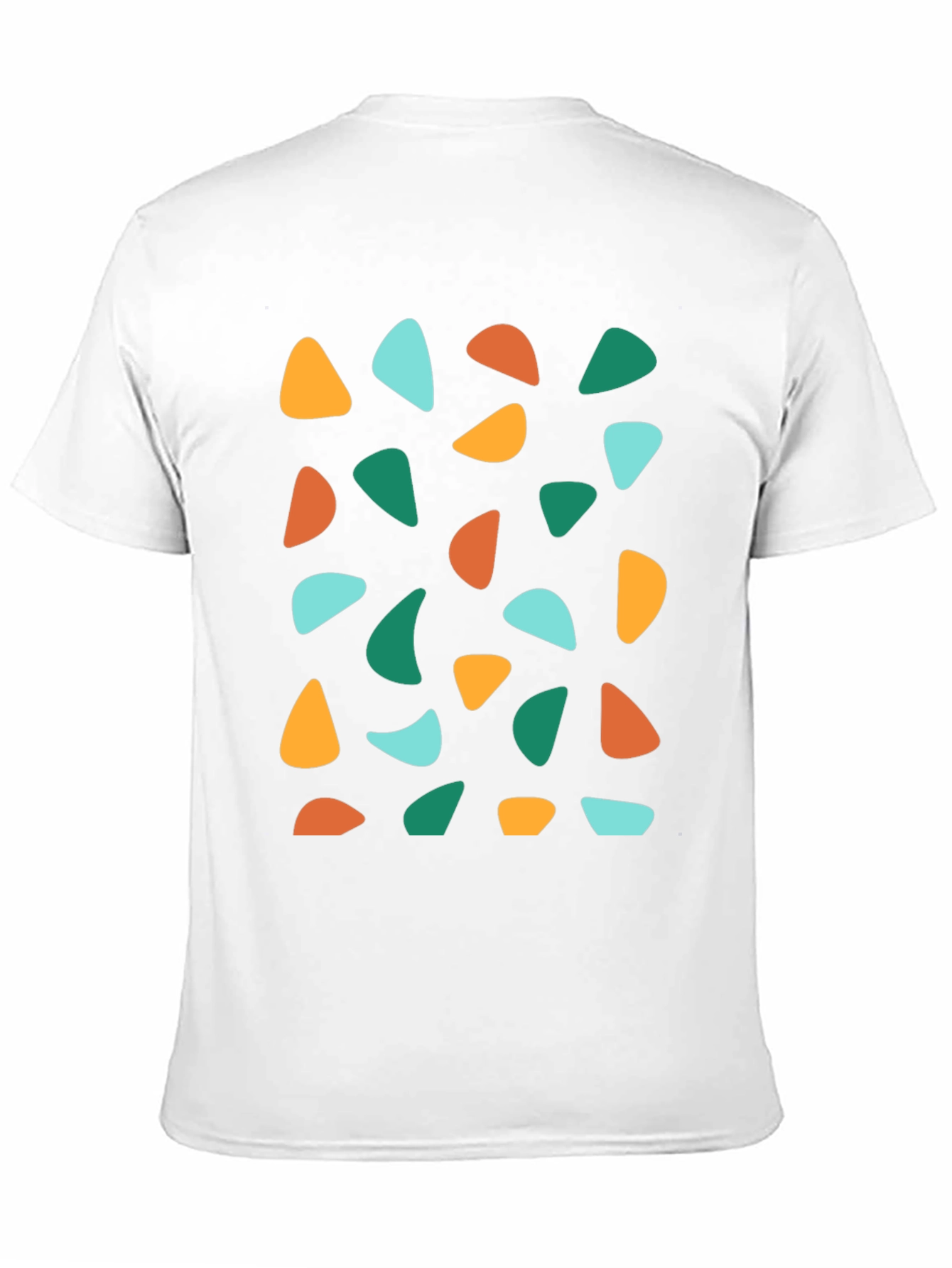 Black Retro Geometric Print Crew Neck T-Shirt view 11