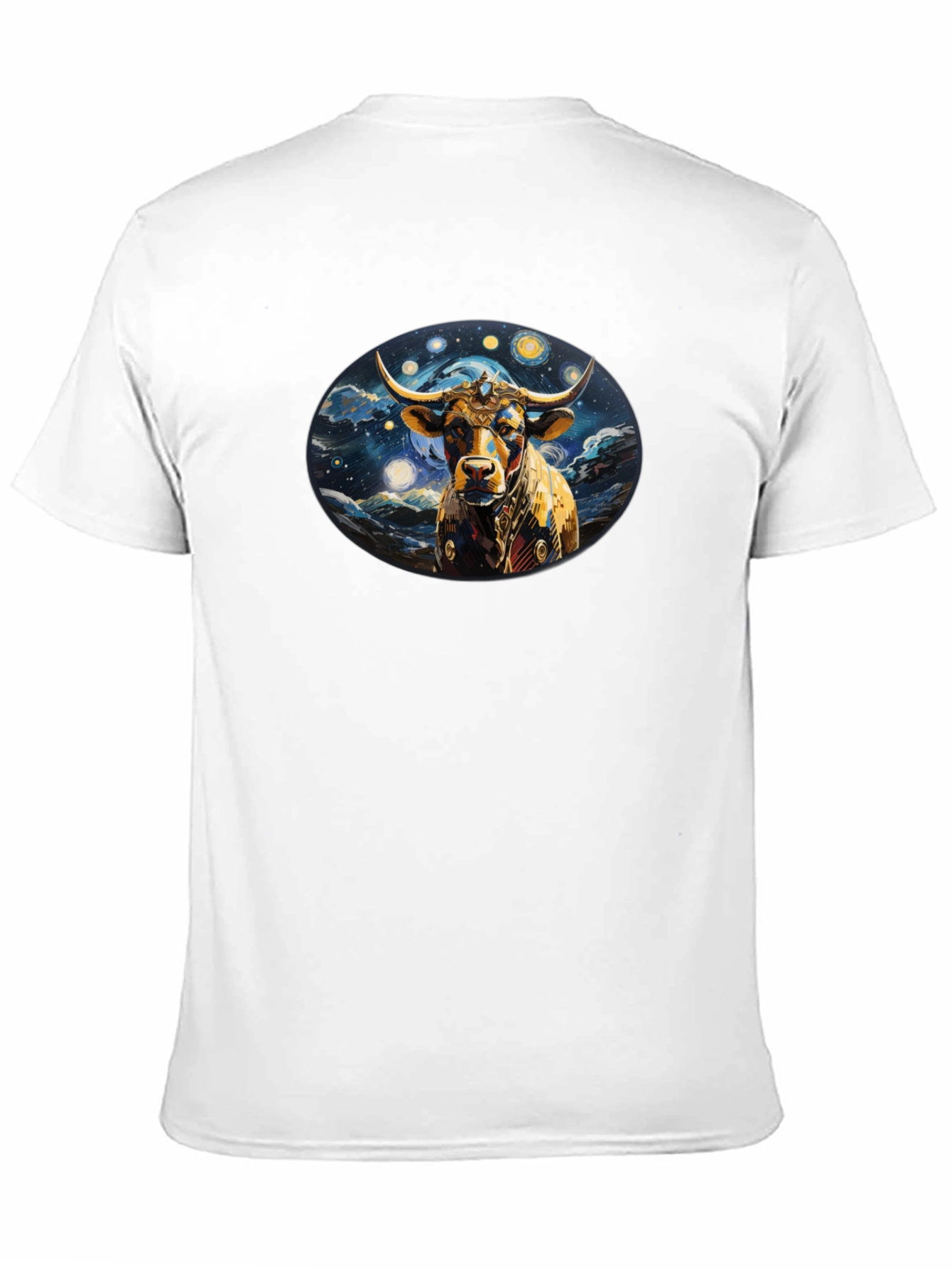 Black Starry Bull Graphic Tee - Black Crew Neck view 11