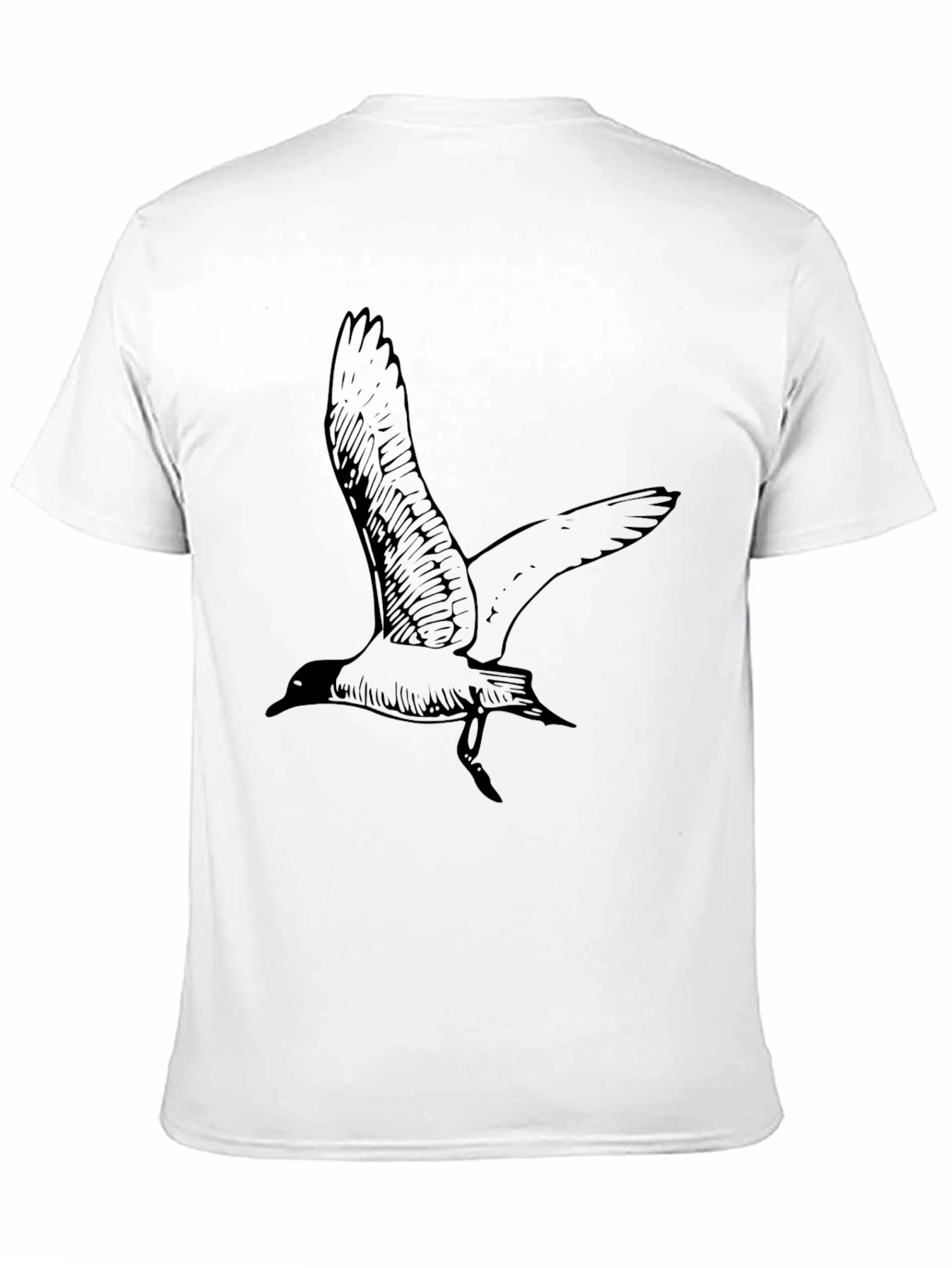 Black T-Shirt with Bird Graphic - 11