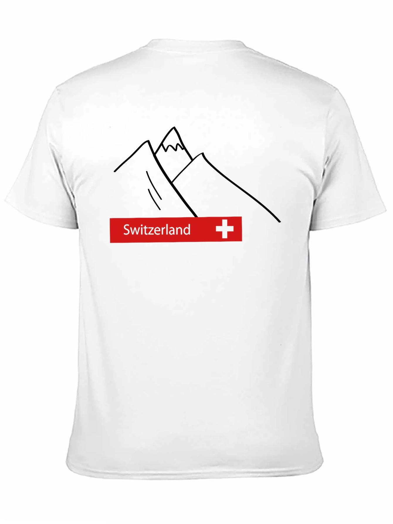 Black Switzerland Mountain Graphic Tee - Black Cotton T-Shirt view 11