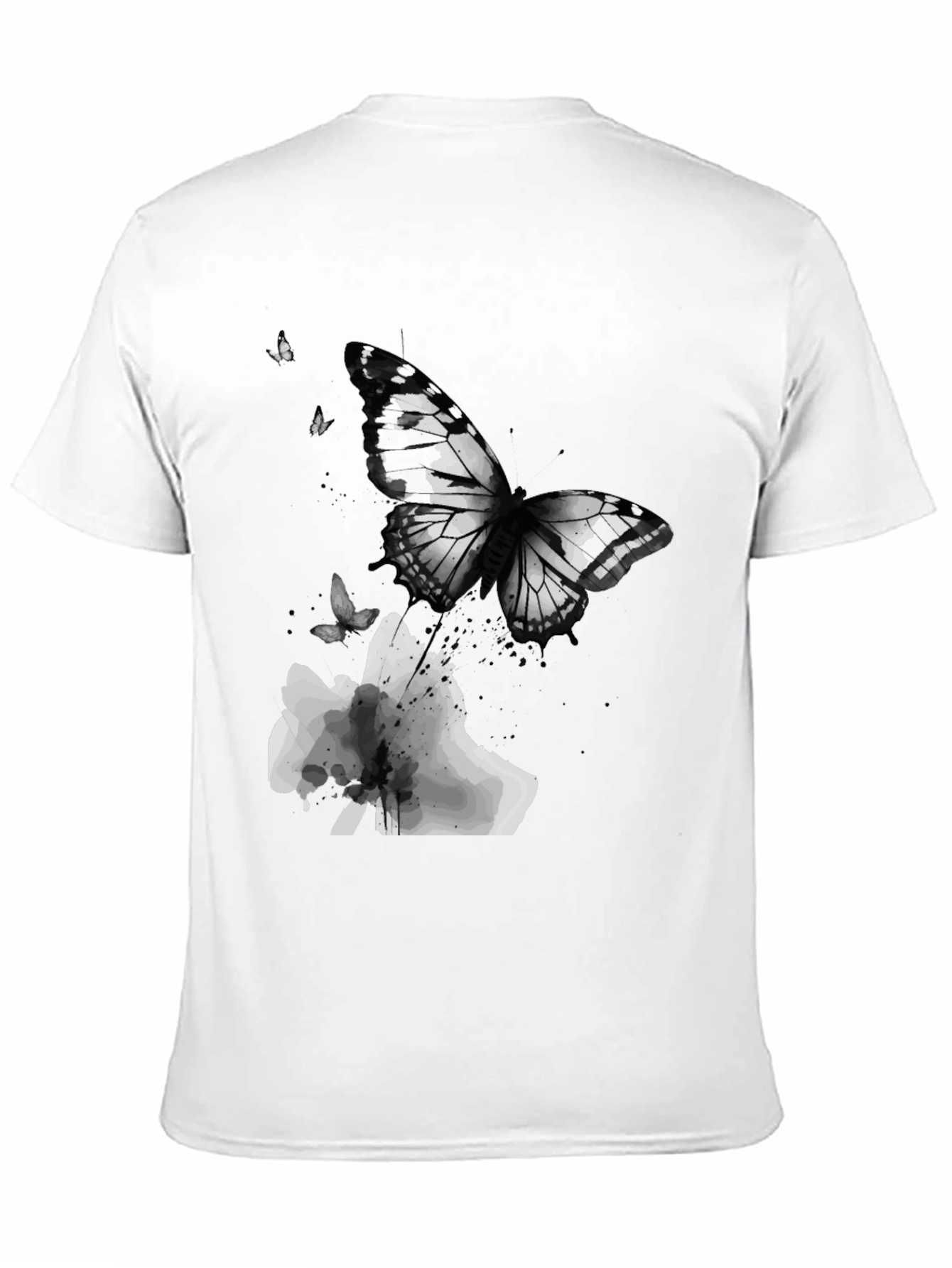 Black Butterfly Graphic Print Men's T-Shirt view 11