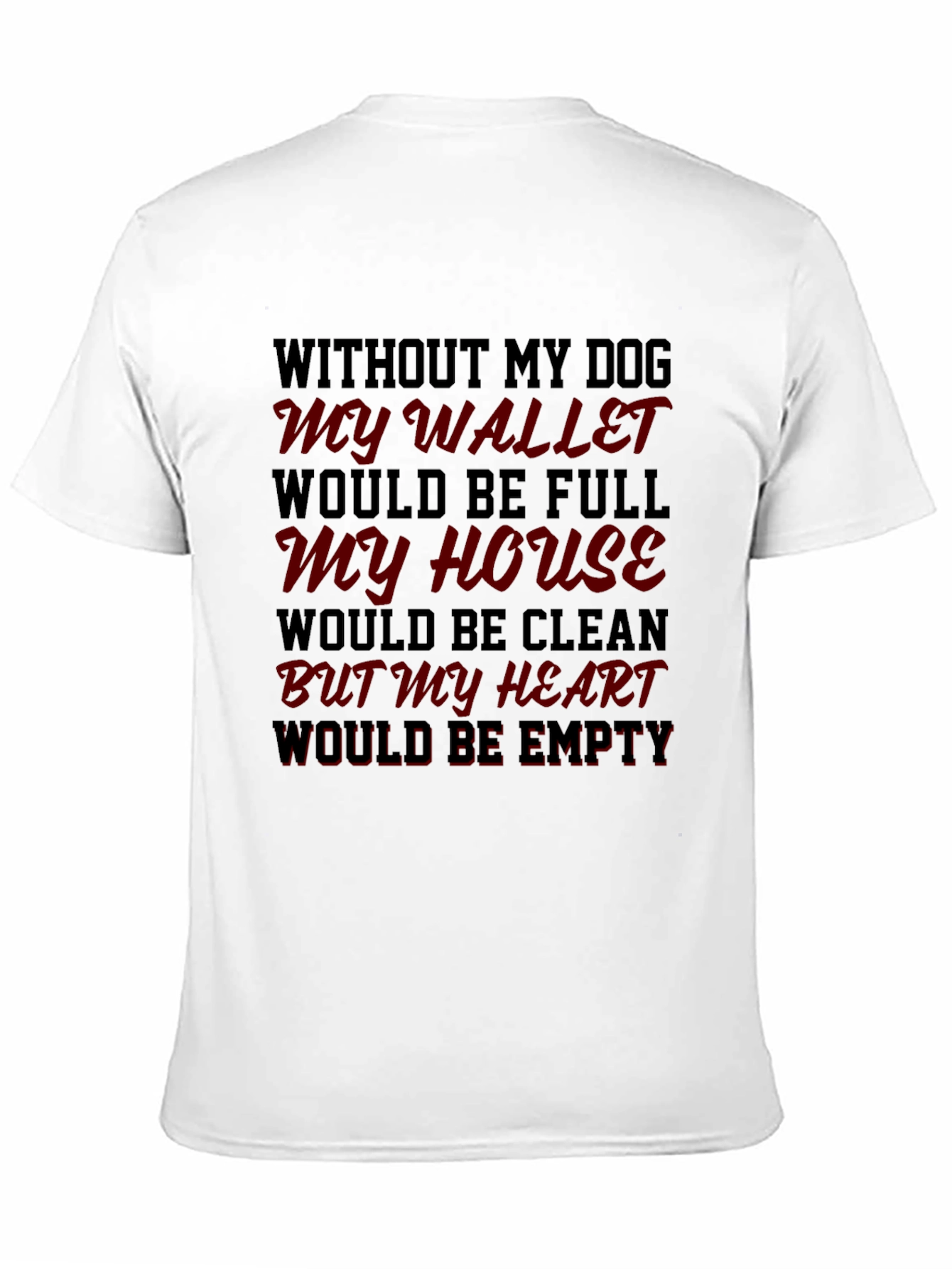 Black Dog Lover's T-Shirt: Empty Heart Design view 11