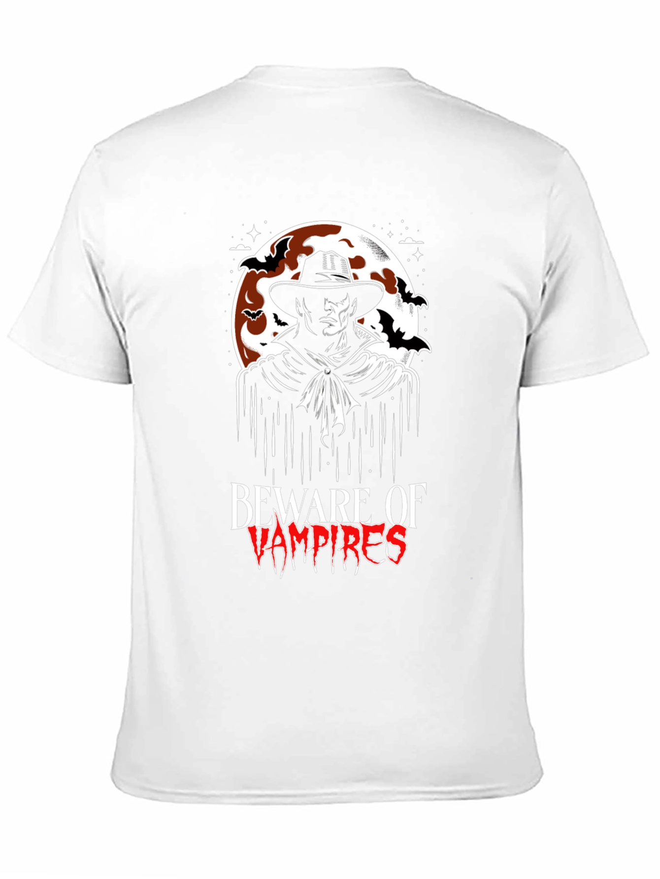 Black Beware of Vampires Graphic T-Shirt Halloween view 11