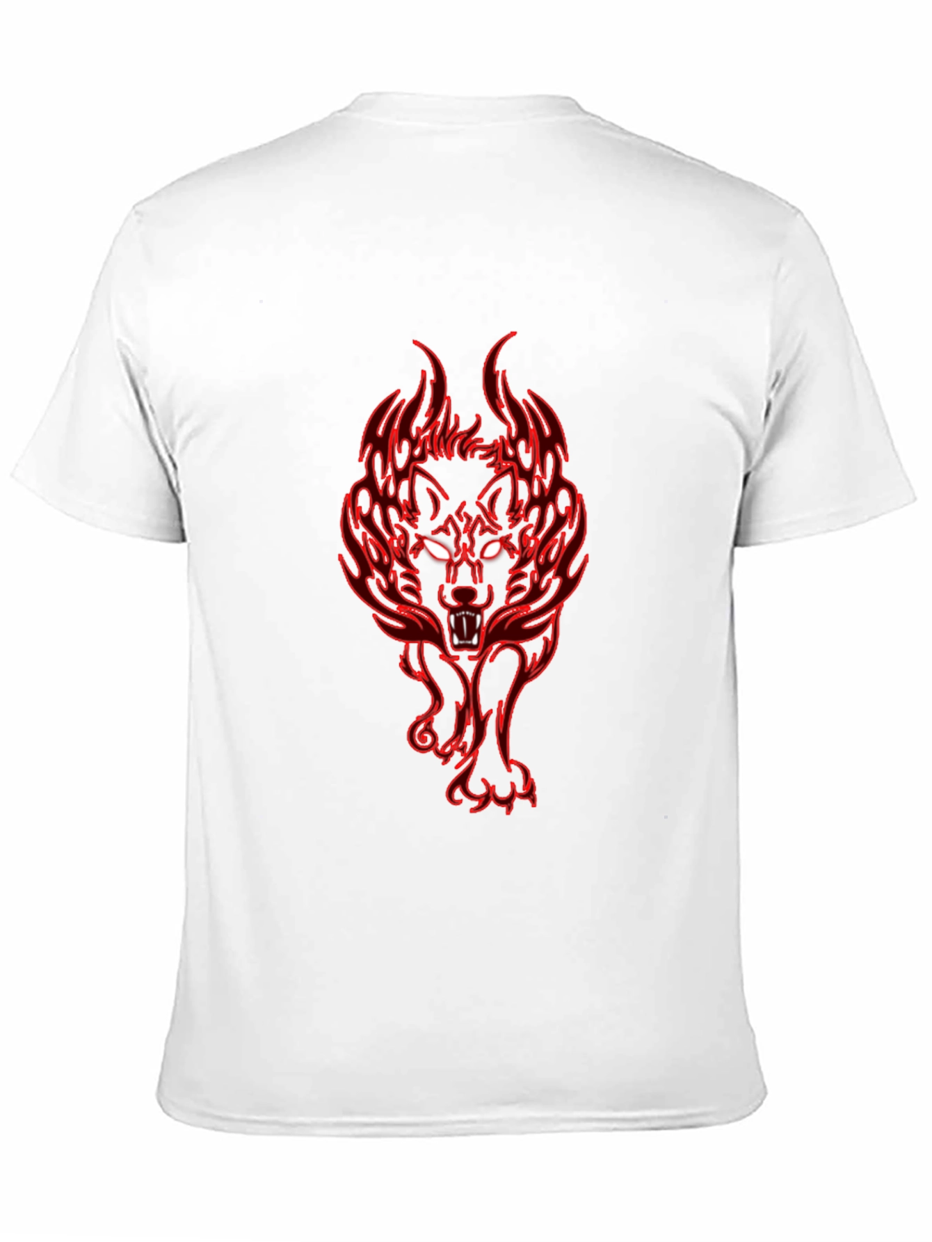 Black Fiery Wolf Graphic Tee - Black Cotton T-Shirt view 11