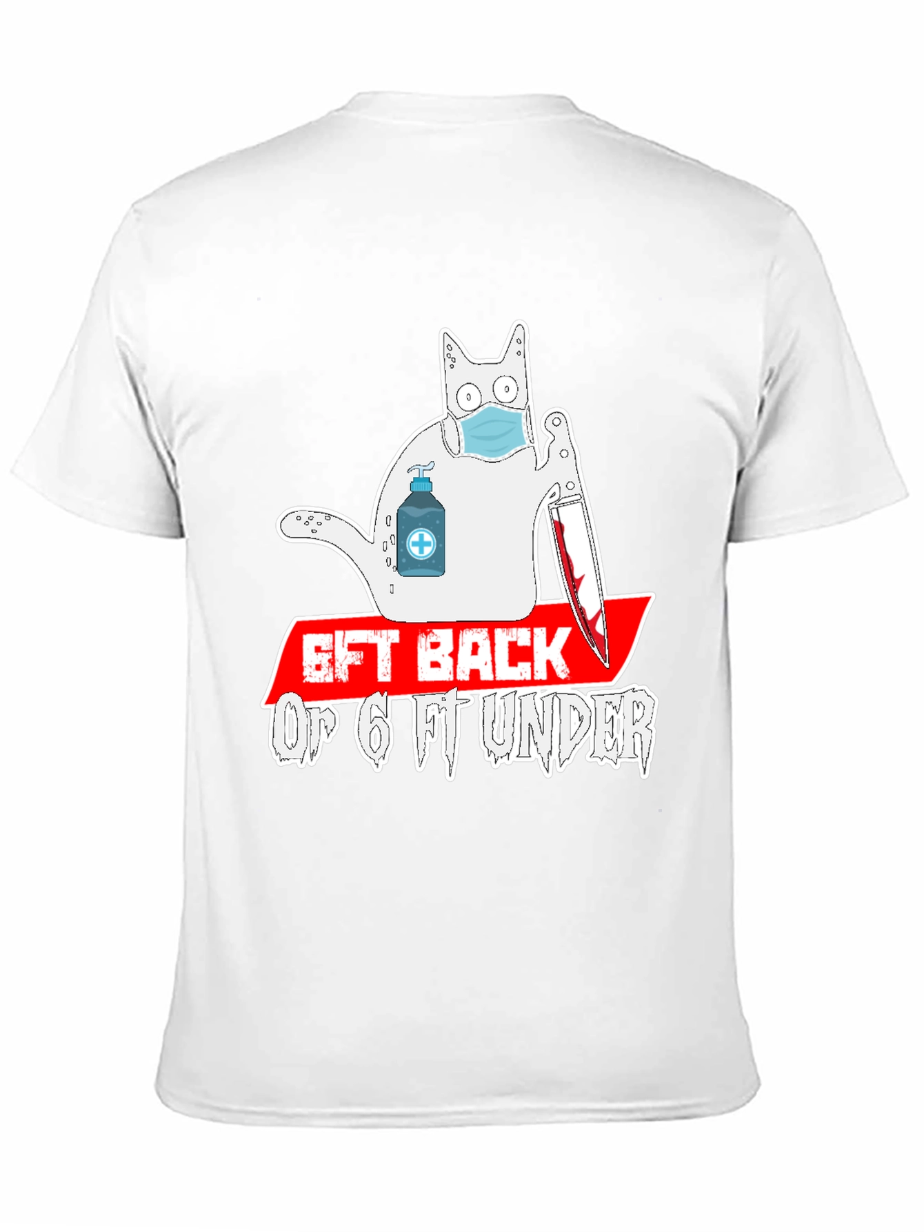 Black 6ft Back or 6ft Under Cat Graphic Tee view 11