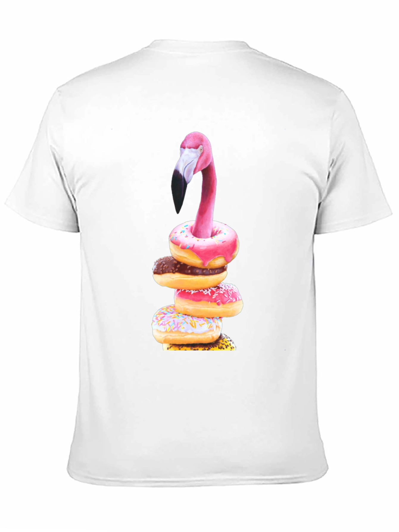 Black Flamingo Donut Stack Graphic Tee view 11