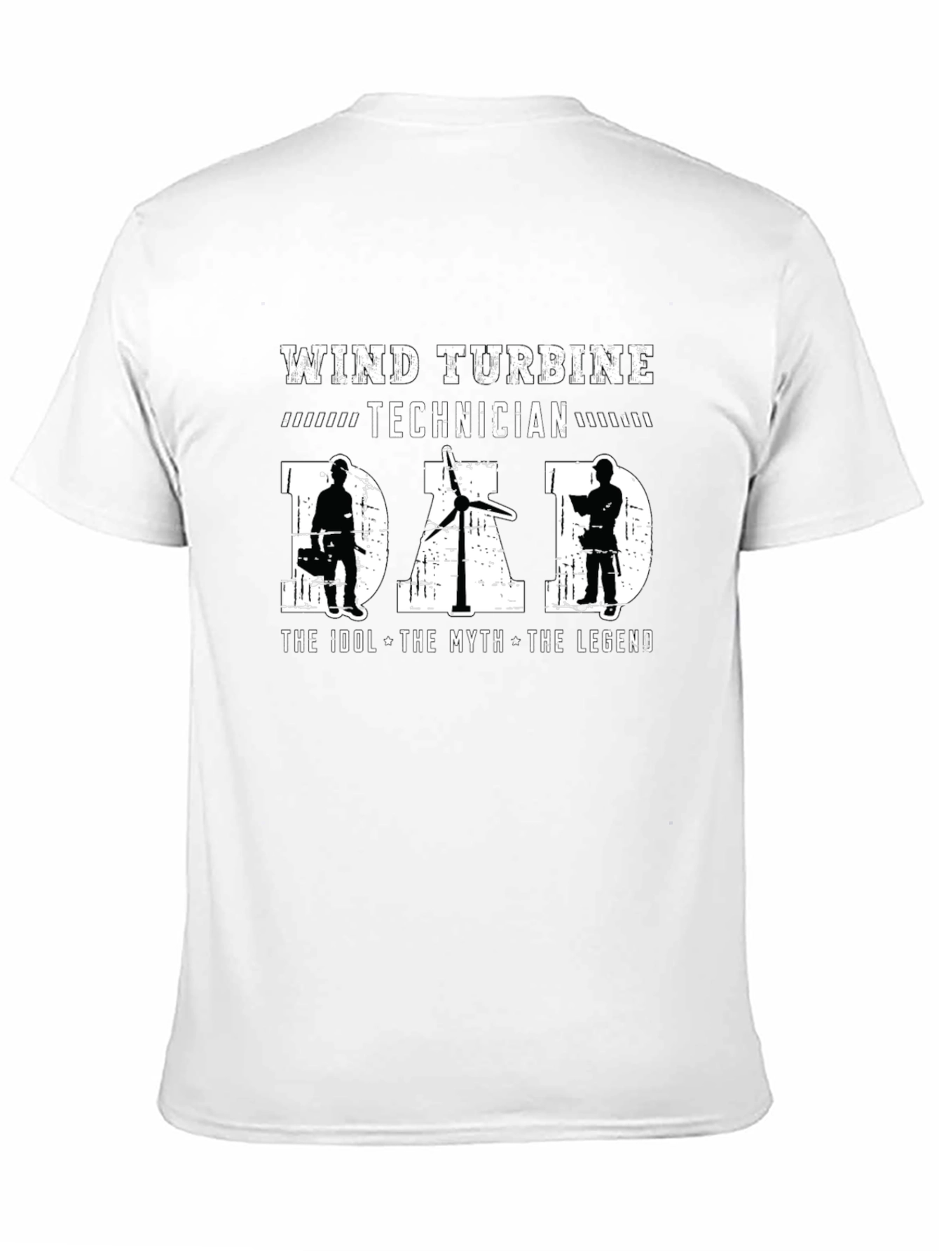 Black Wind Turbine Technician Dad T-Shirt - The Idol, Myth, Legend view 11
