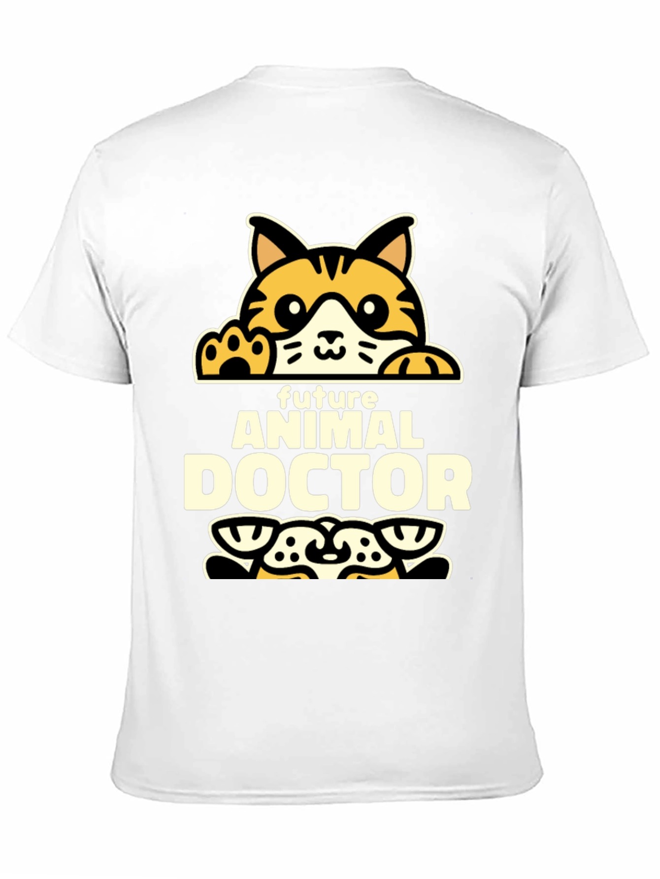 Black Future Animal Doctor T-Shirt - Cute Cat Design view 11
