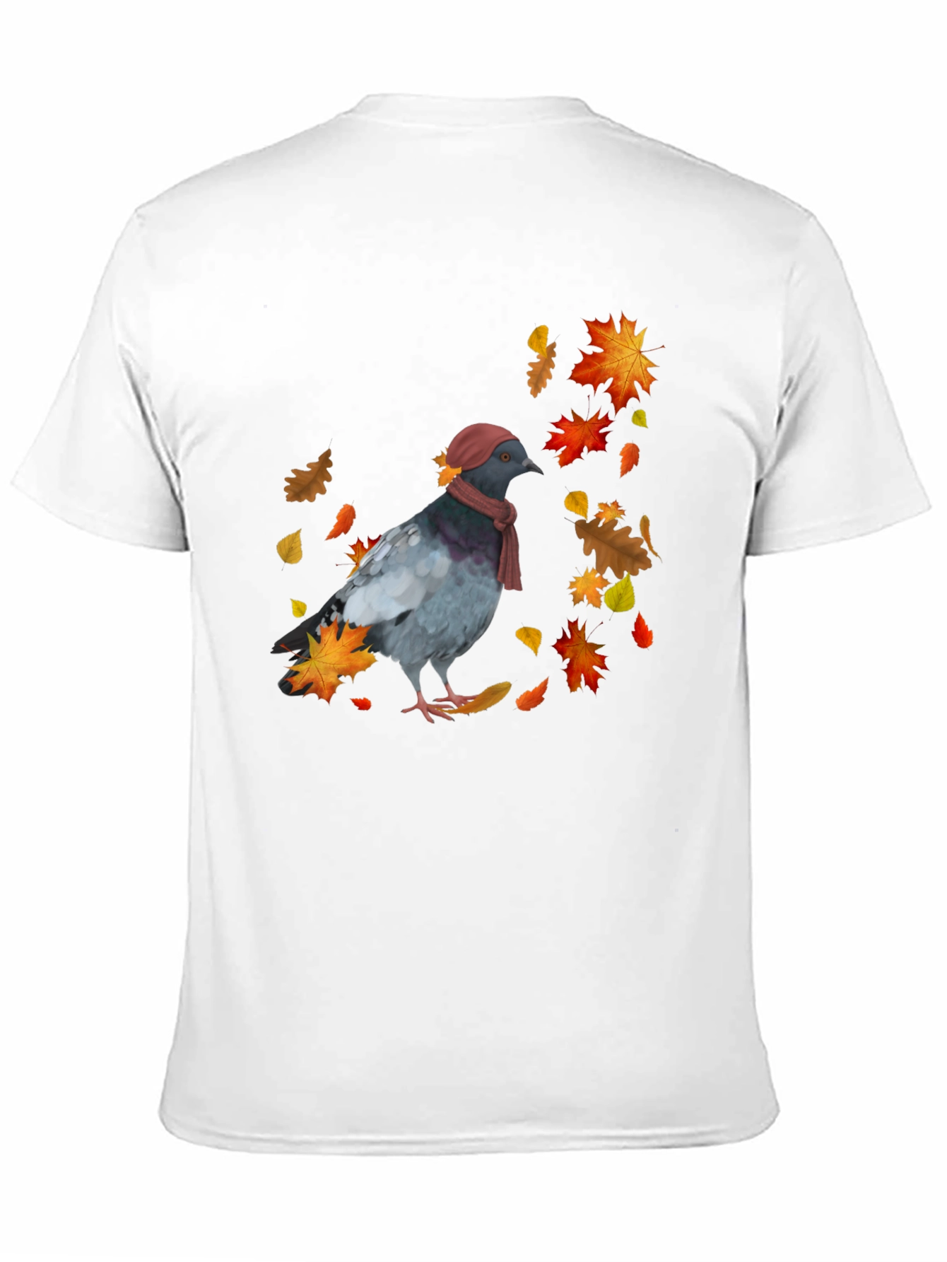 Black Pigeon Fall T-Shirt - Autumn Bird Tee view 11