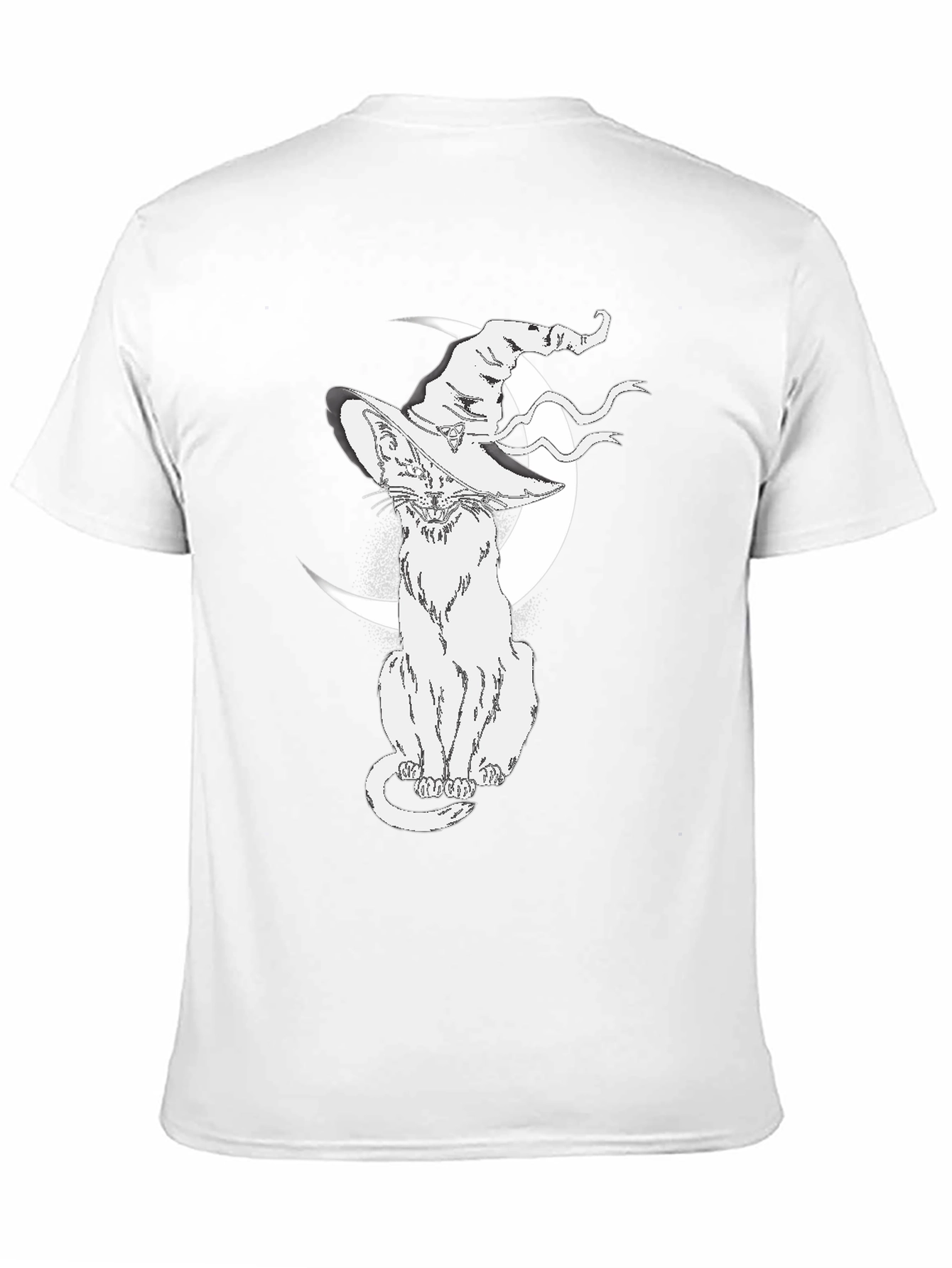 Black Witch Cat Moon T-Shirt - Halloween Style view 11