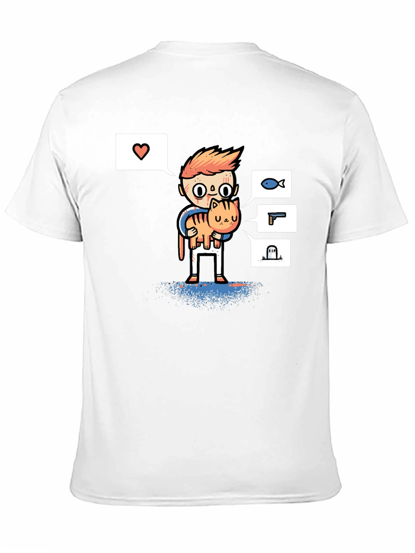 Black Cat Lover Graphic T-Shirt - Black Cotton Tee view 11