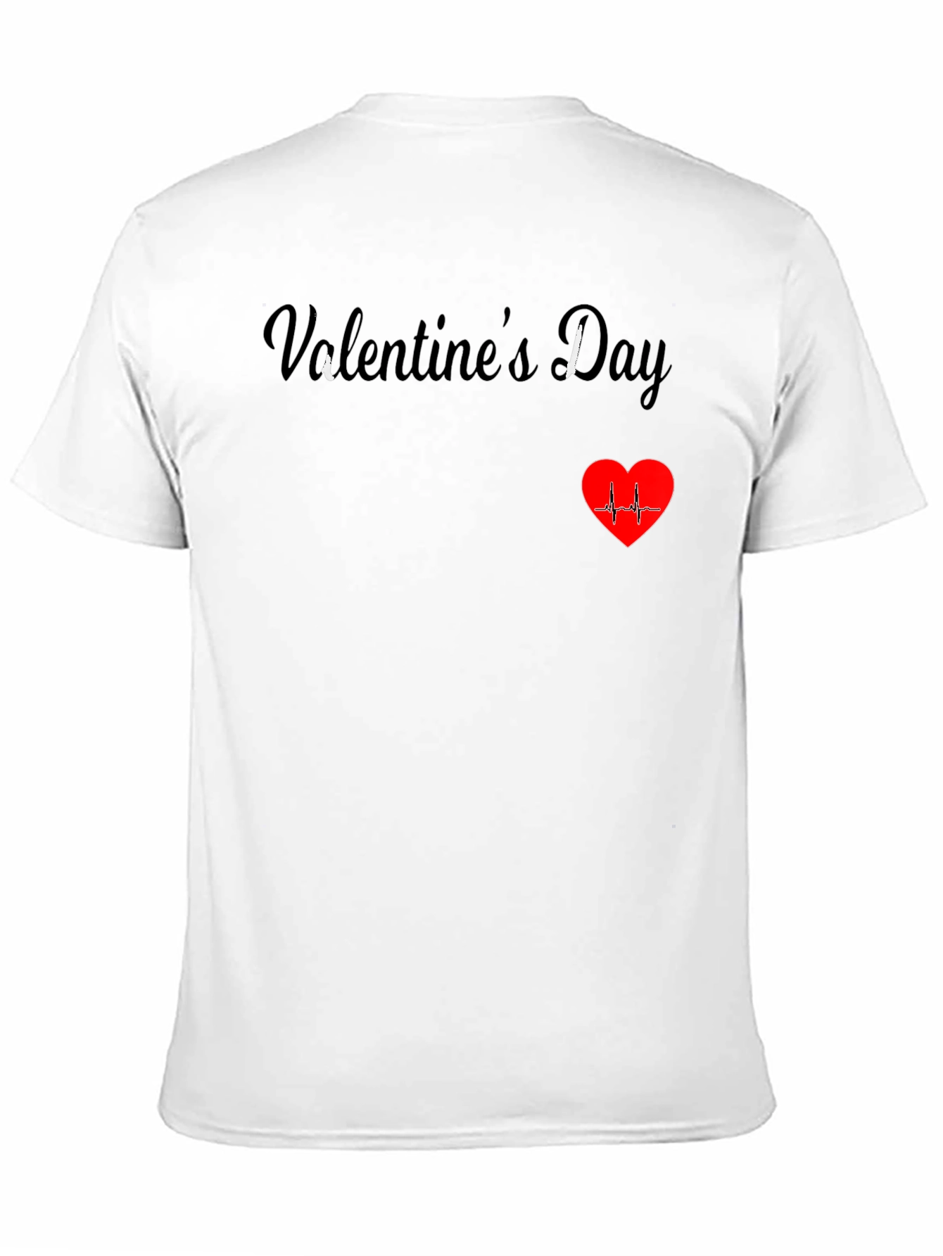 Black Valentine's Day Heartbeat T-Shirt view 11