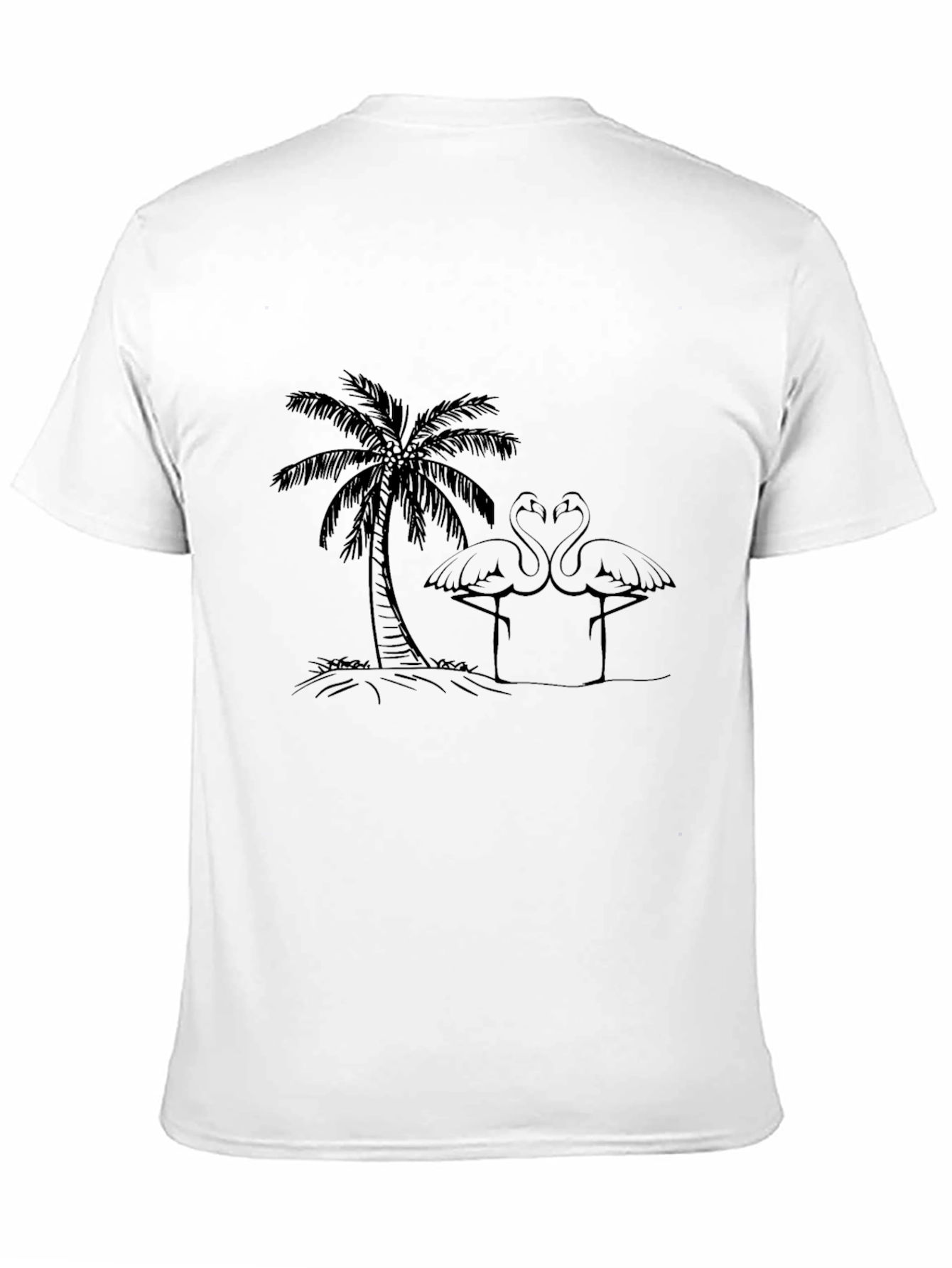 Black Tropical Flamingo Tee - Black Cotton Casual Shirt view 11