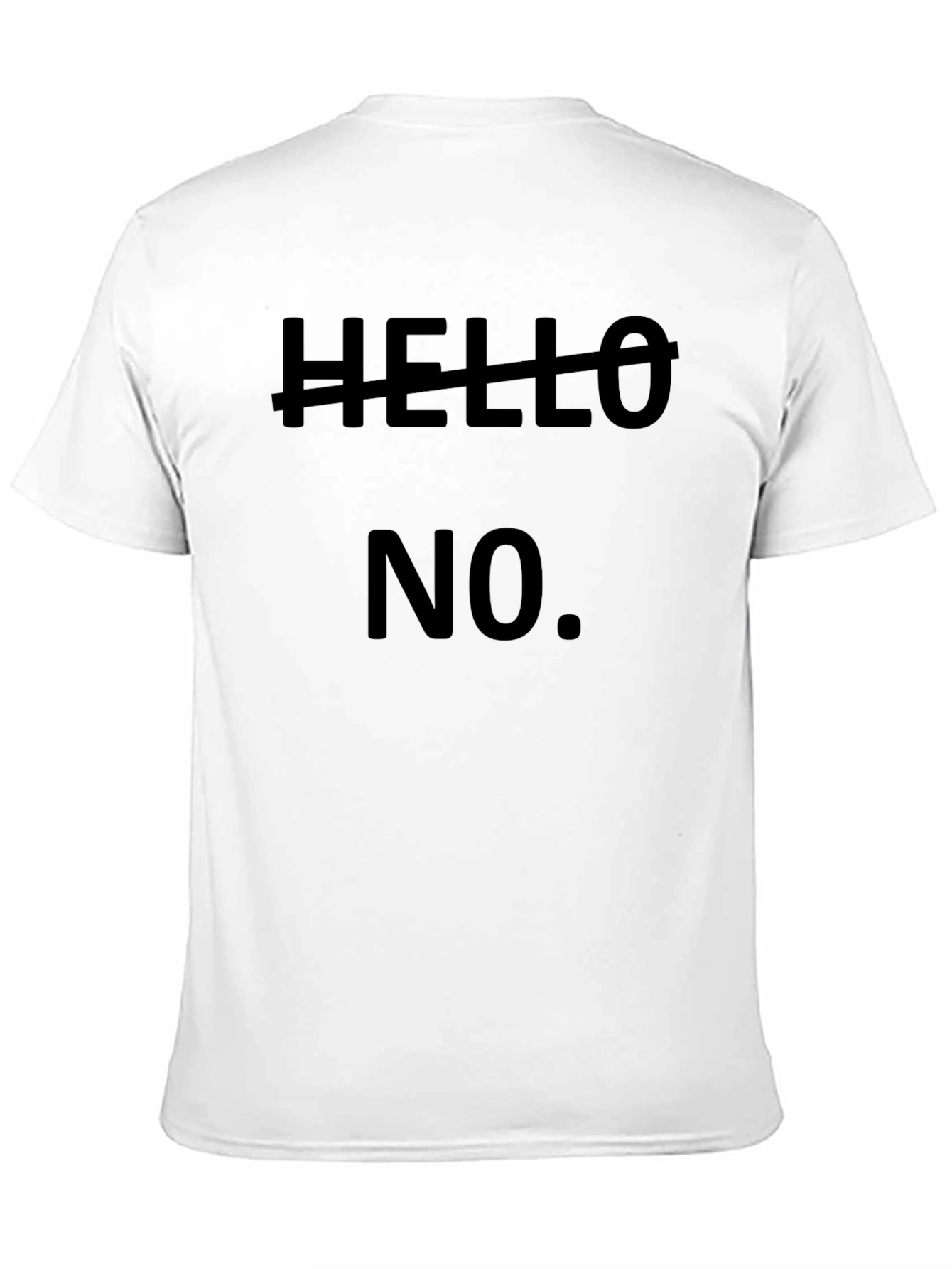 Black Hello NO! Graphic Tee - Black Cotton Casual T-Shirt view 11