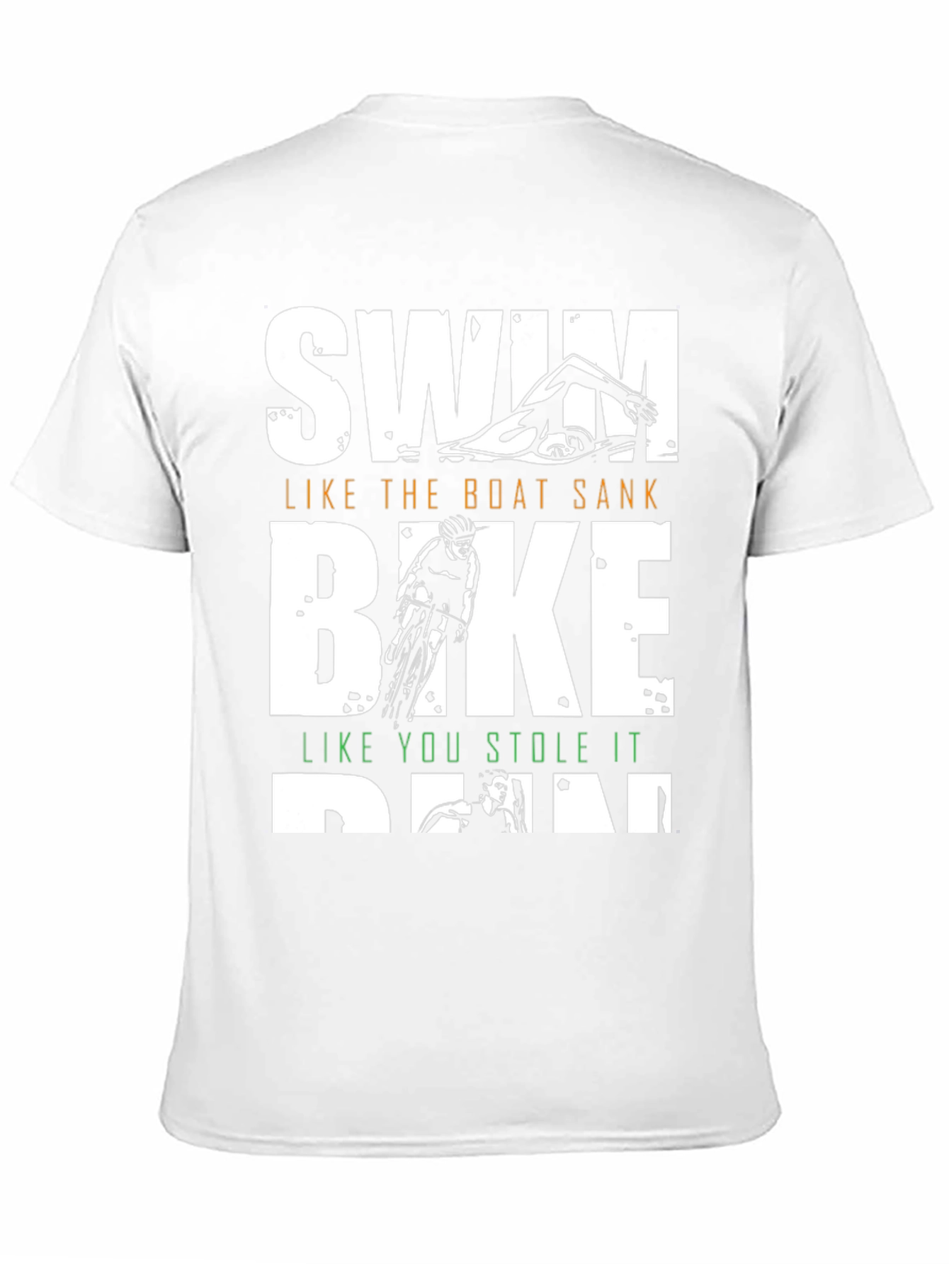 Black Triathlon T-Shirt: Swim, Bike, Run view 11