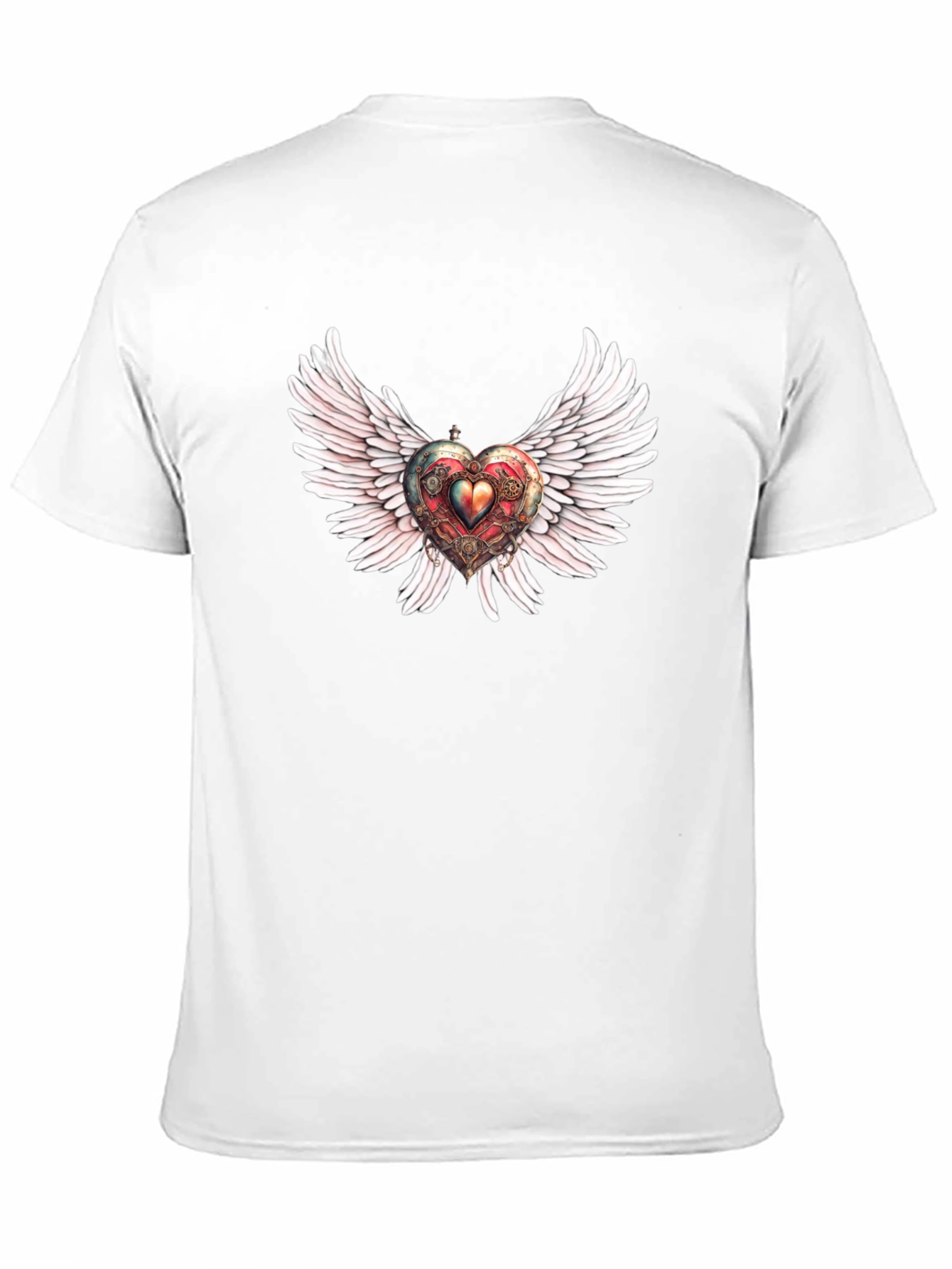 Black Winged Steampunk Heart Graphic Tee view 11