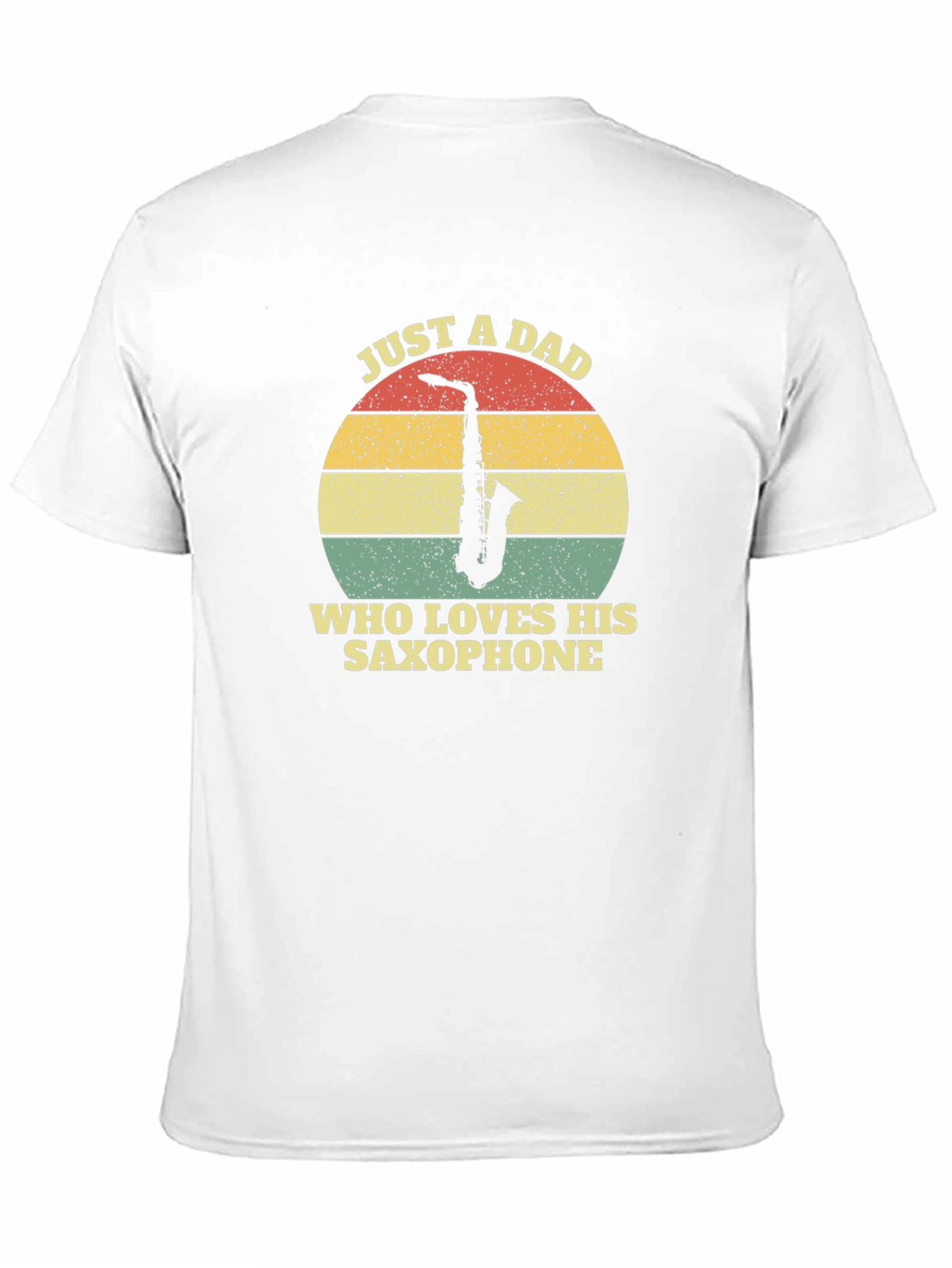 Black Just a Dad Who Loves His Saxophone - Men's Black T-Shirt view 11