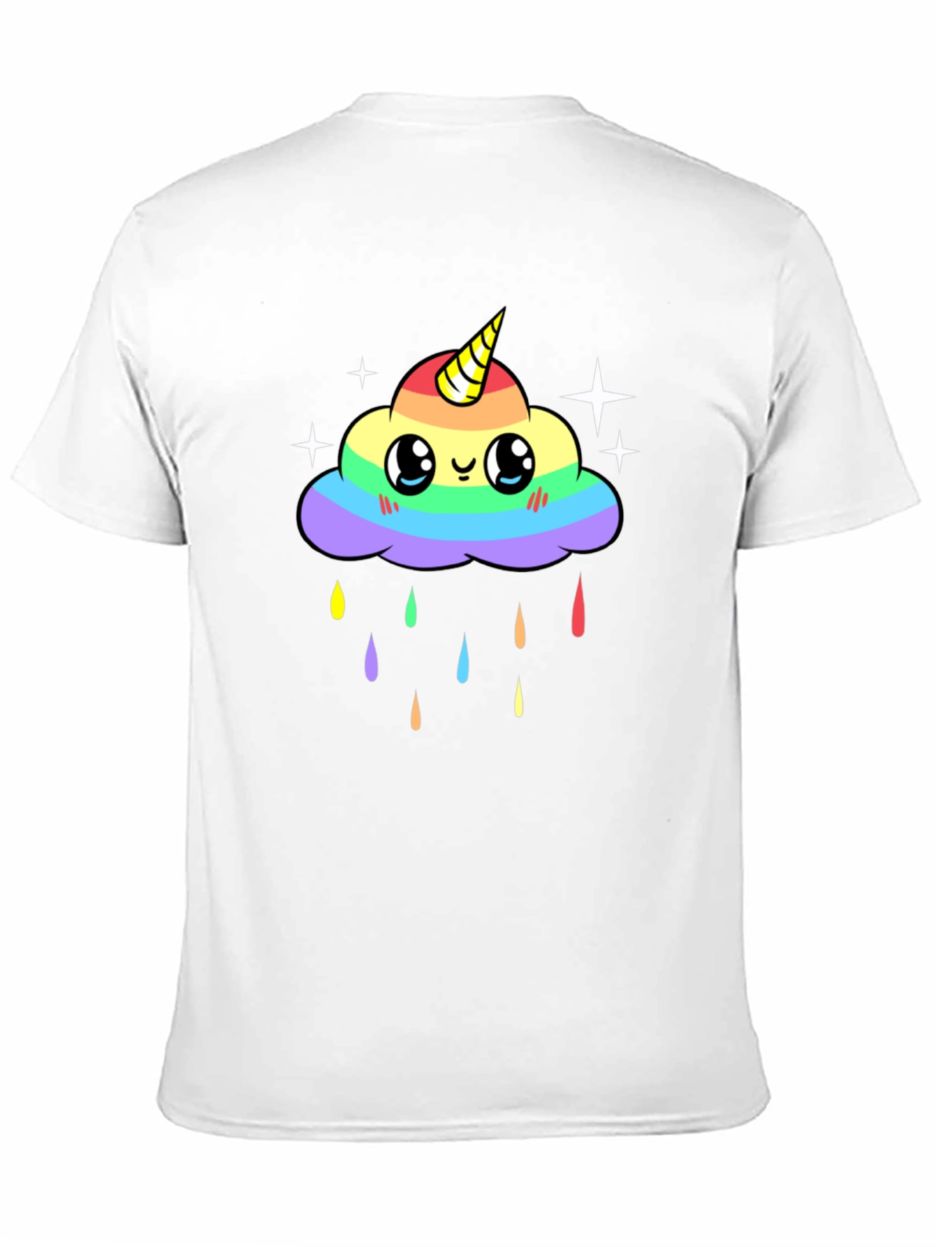 Black Rainbow Unicorn Cloud T-Shirt view 11