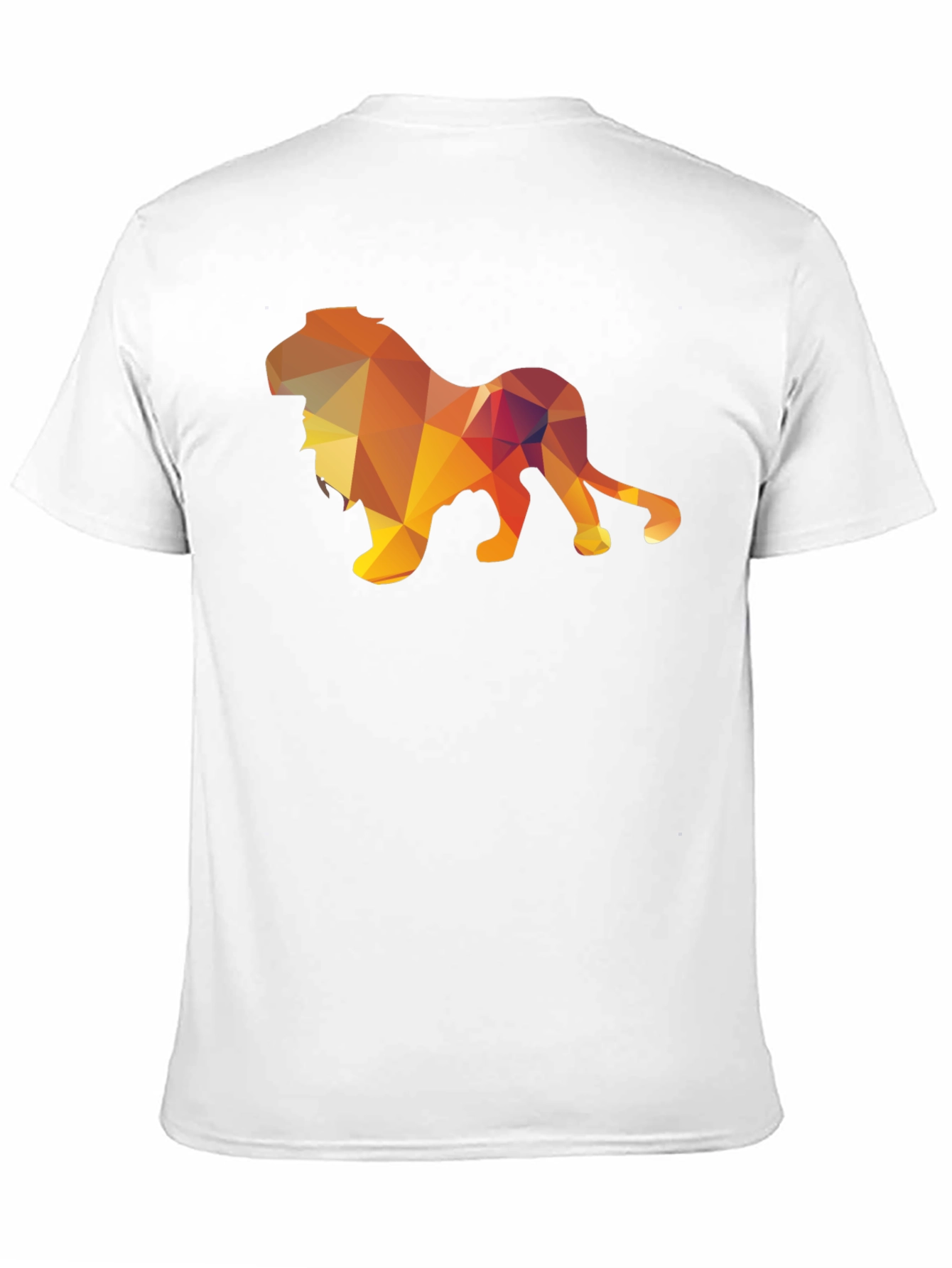 Black Geometric Lion Graphic Tee - Stylish Men's Black T-Shirt view 11